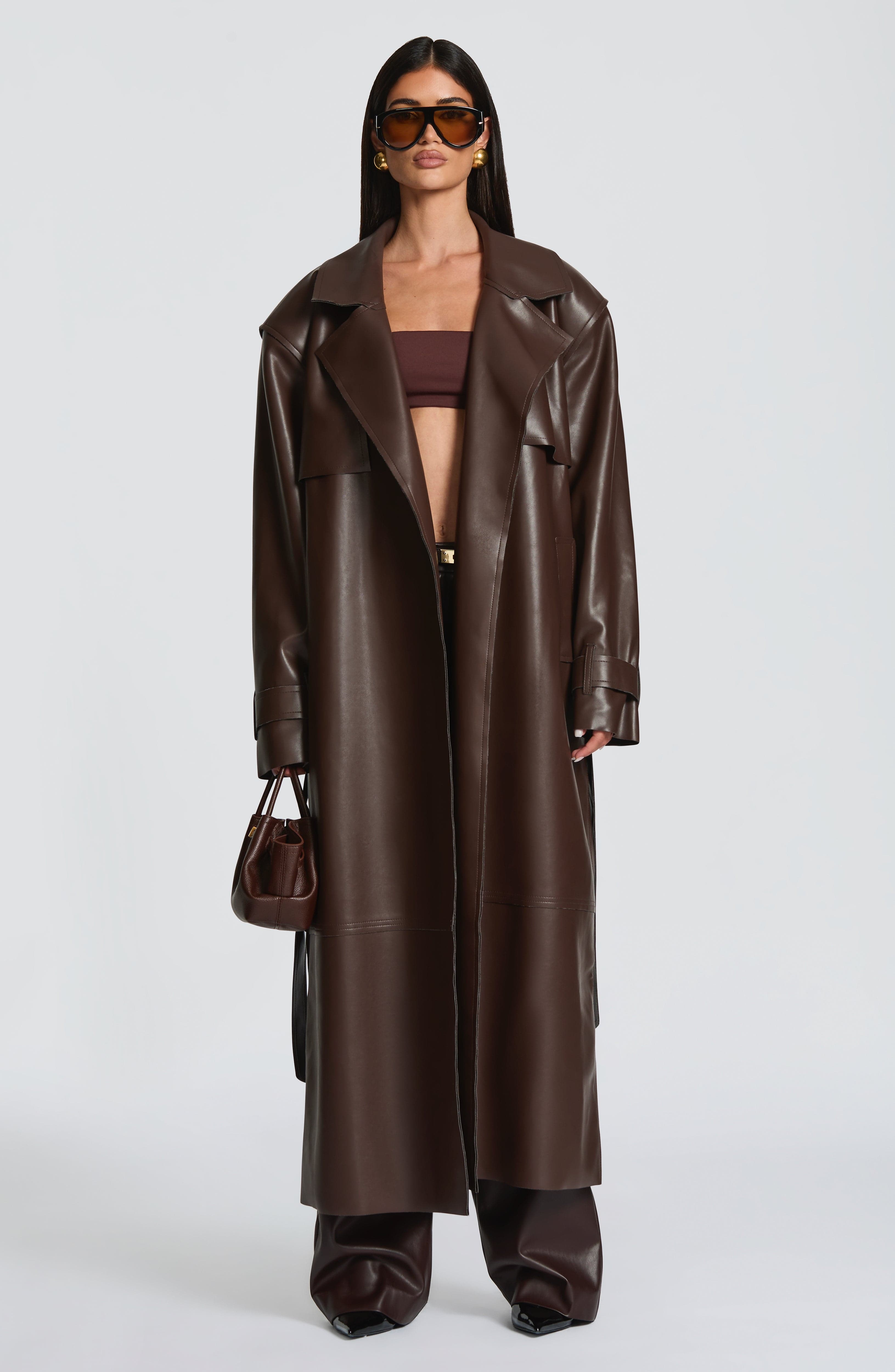 Bridget Plum Brown Trench Coat