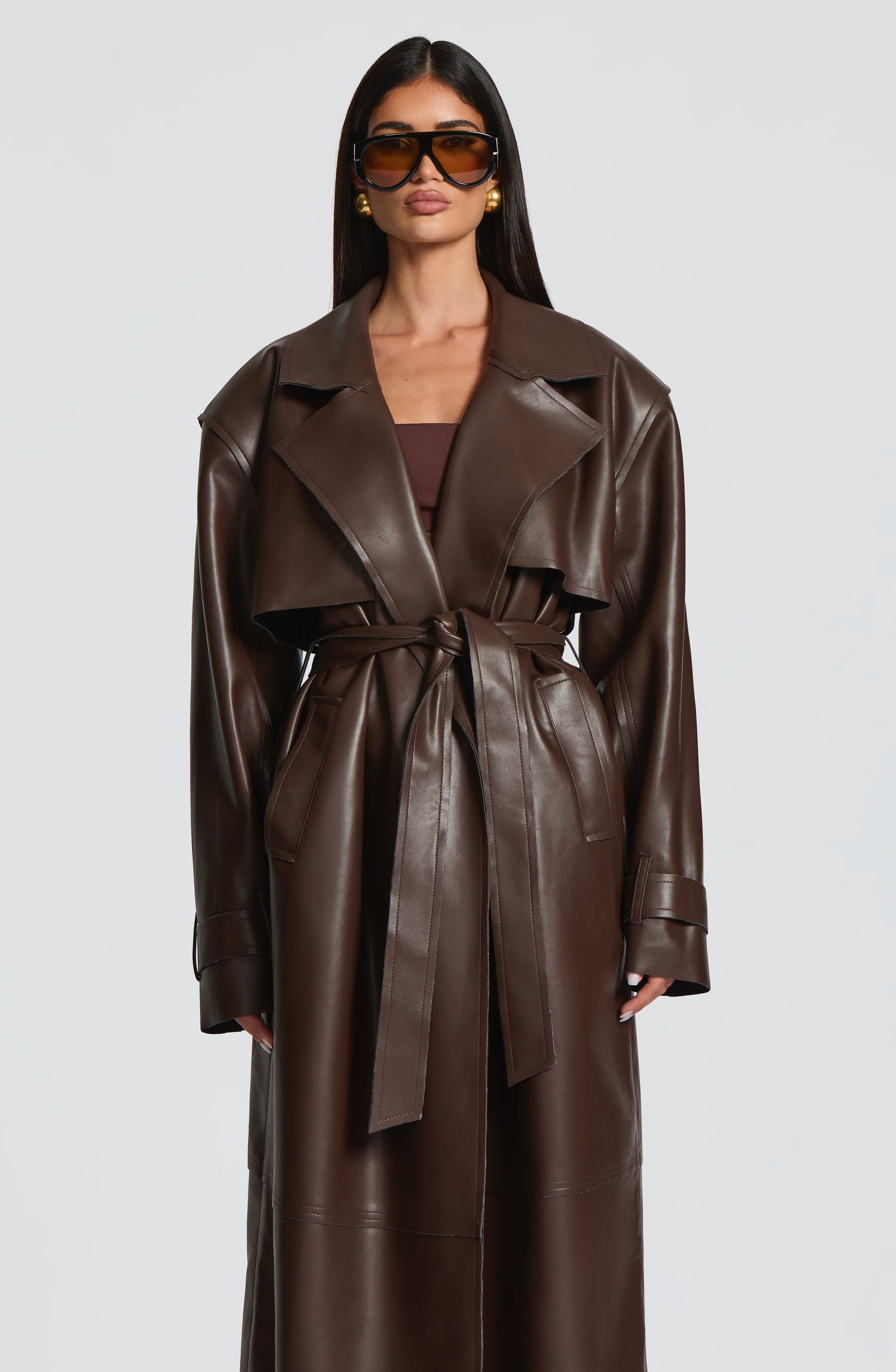 Bridget Plum Brown Trench Coat