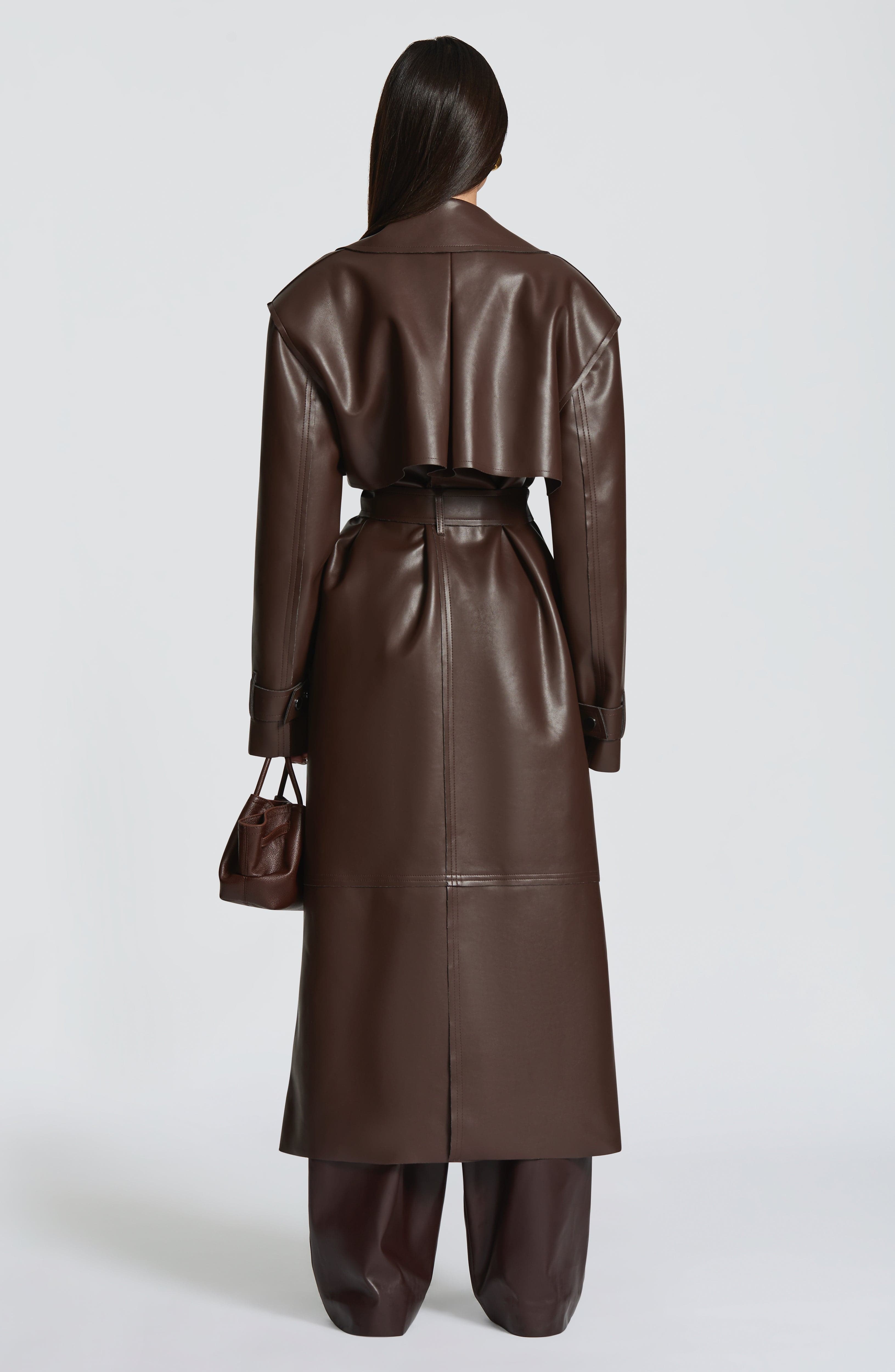 Bridget Plum Brown Trench Coat