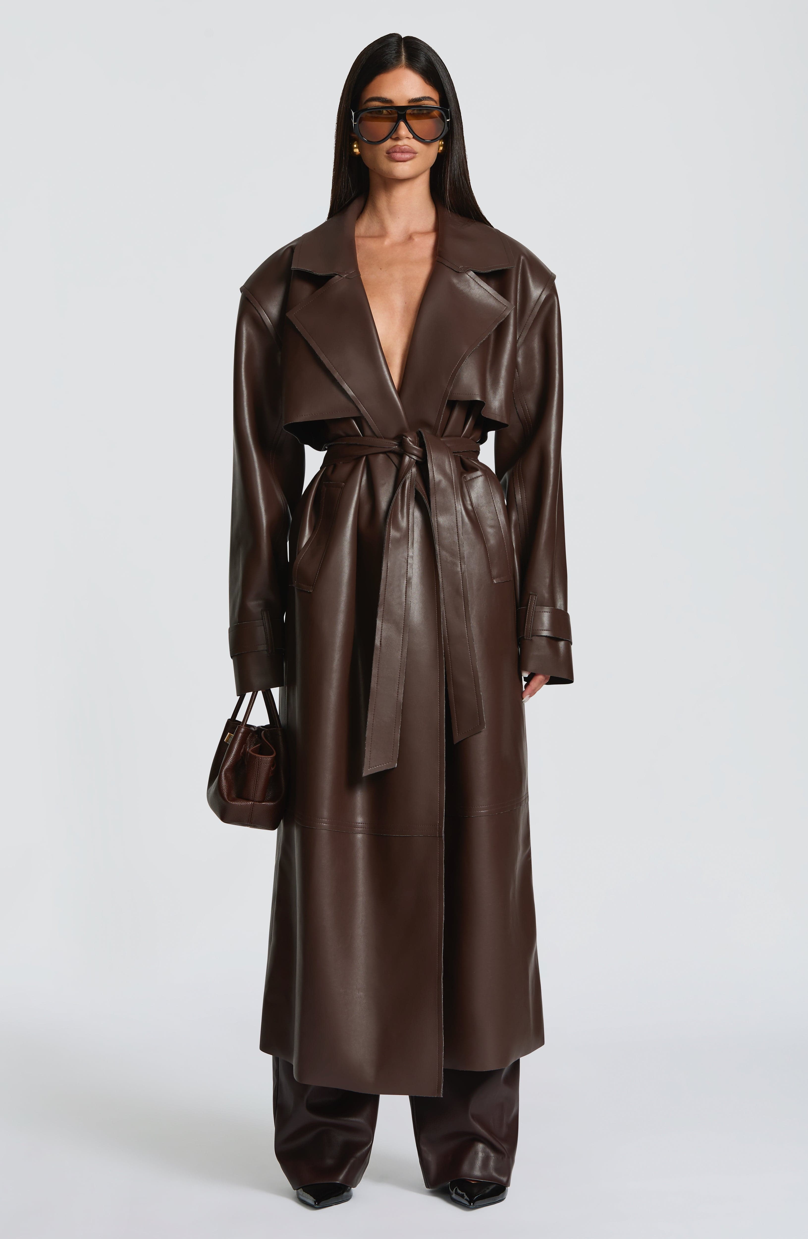Bridget Plum Brown Trench Coat
