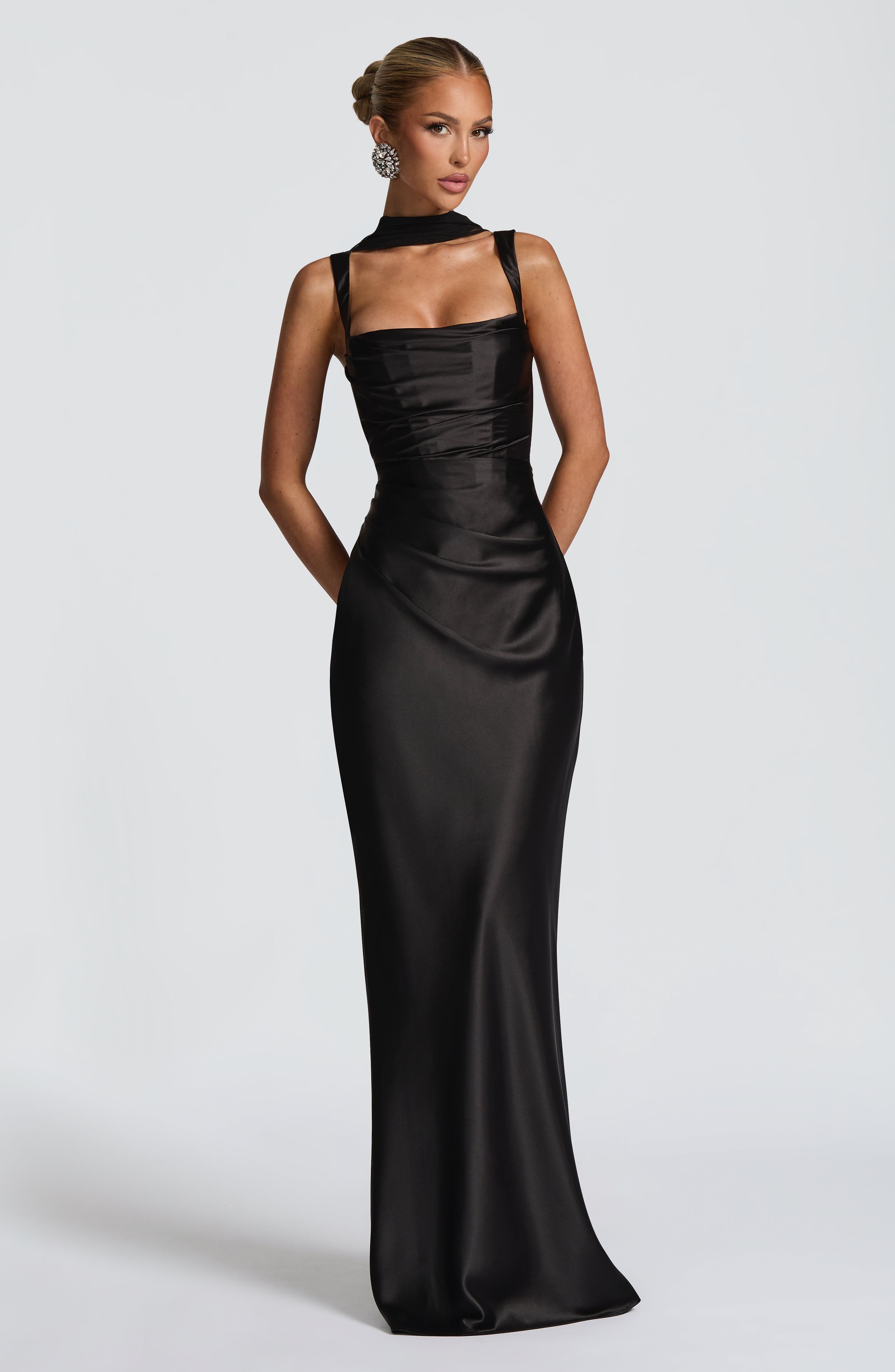 Calanthe Black Maxi Dress