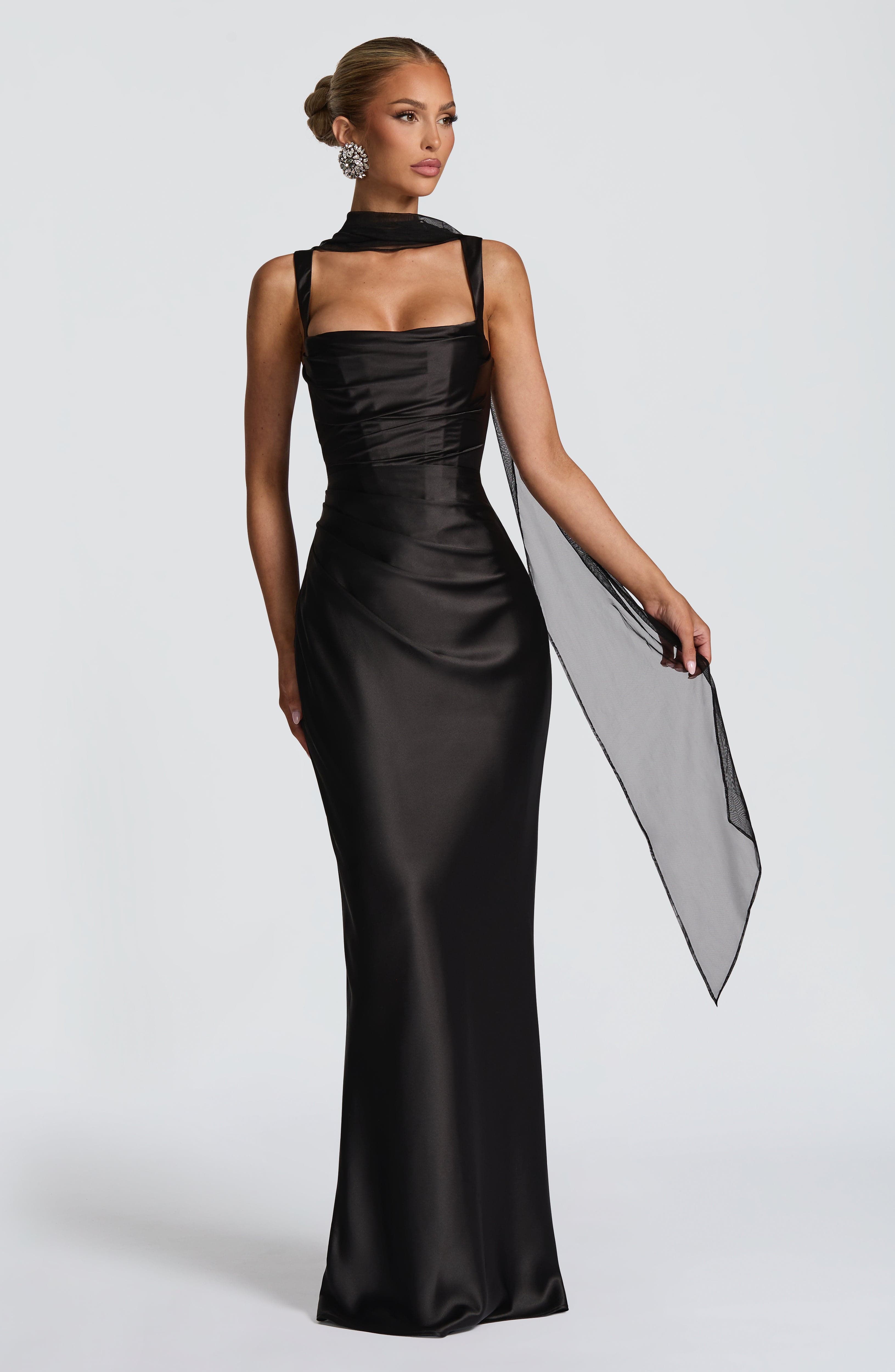 Calanthe Black Maxi Dress