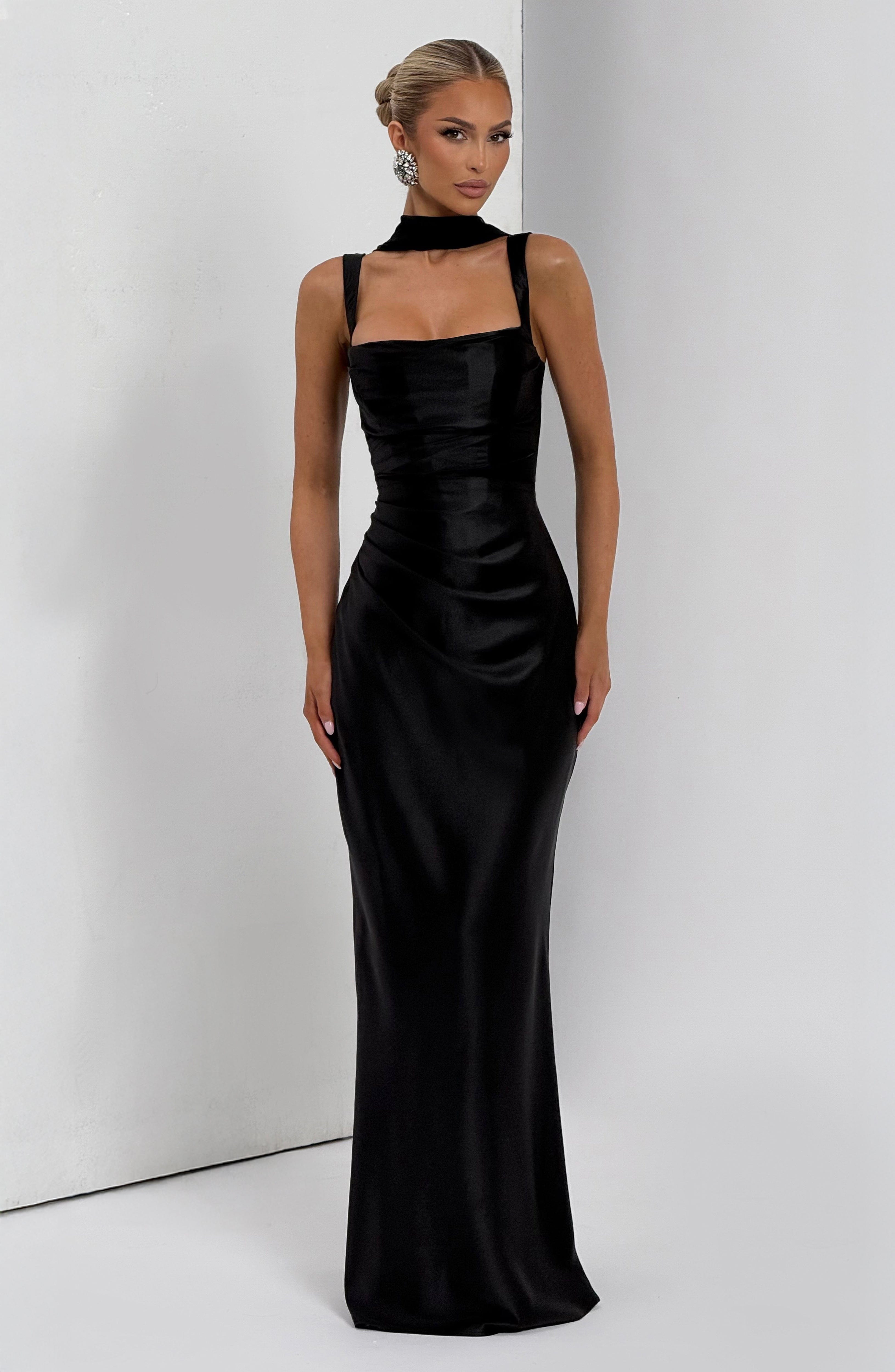 Calanthe Black Maxi Dress