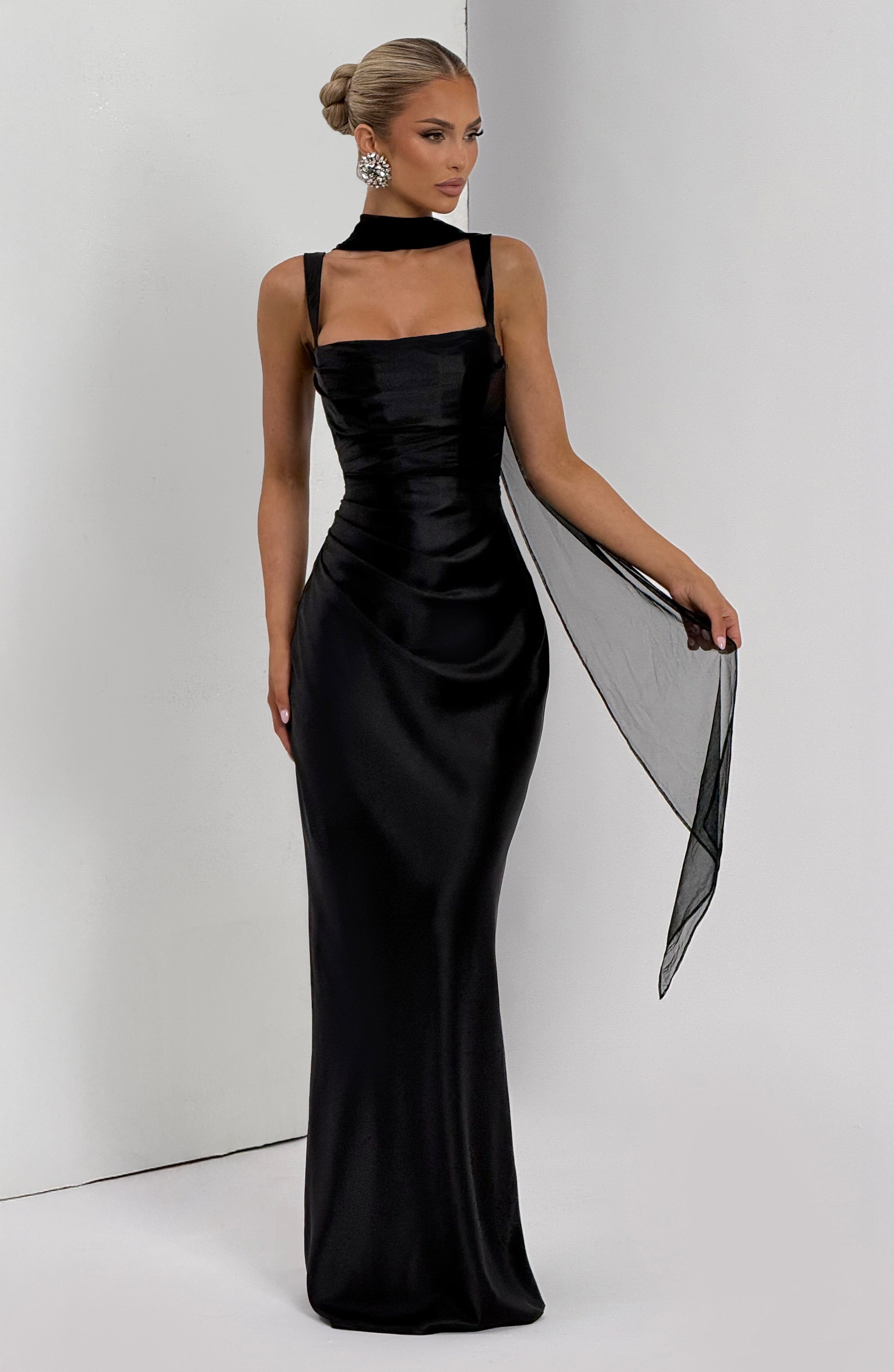 Calanthe Black Maxi Dress