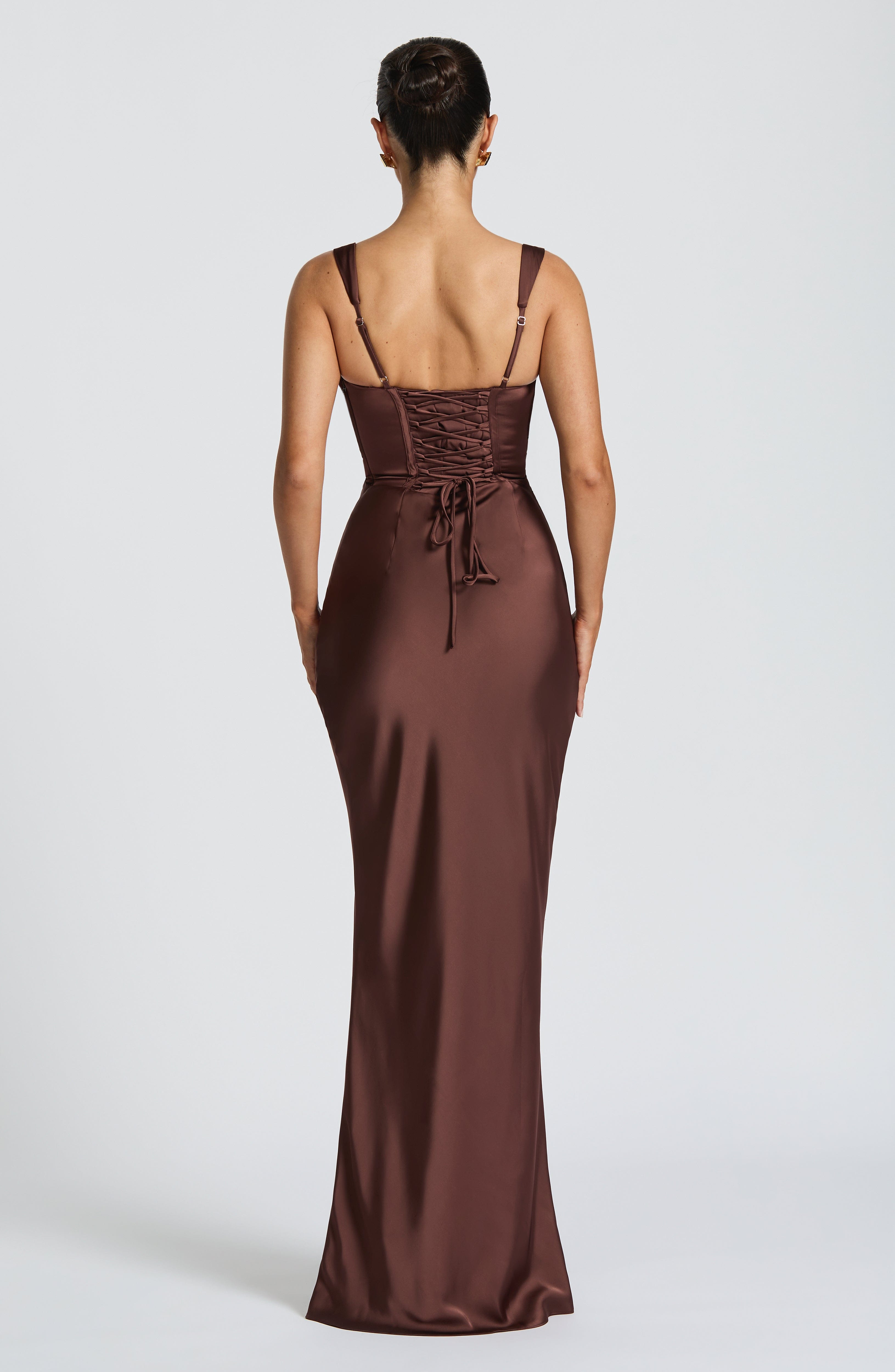 Calanthe Plum Brown Maxi Dress