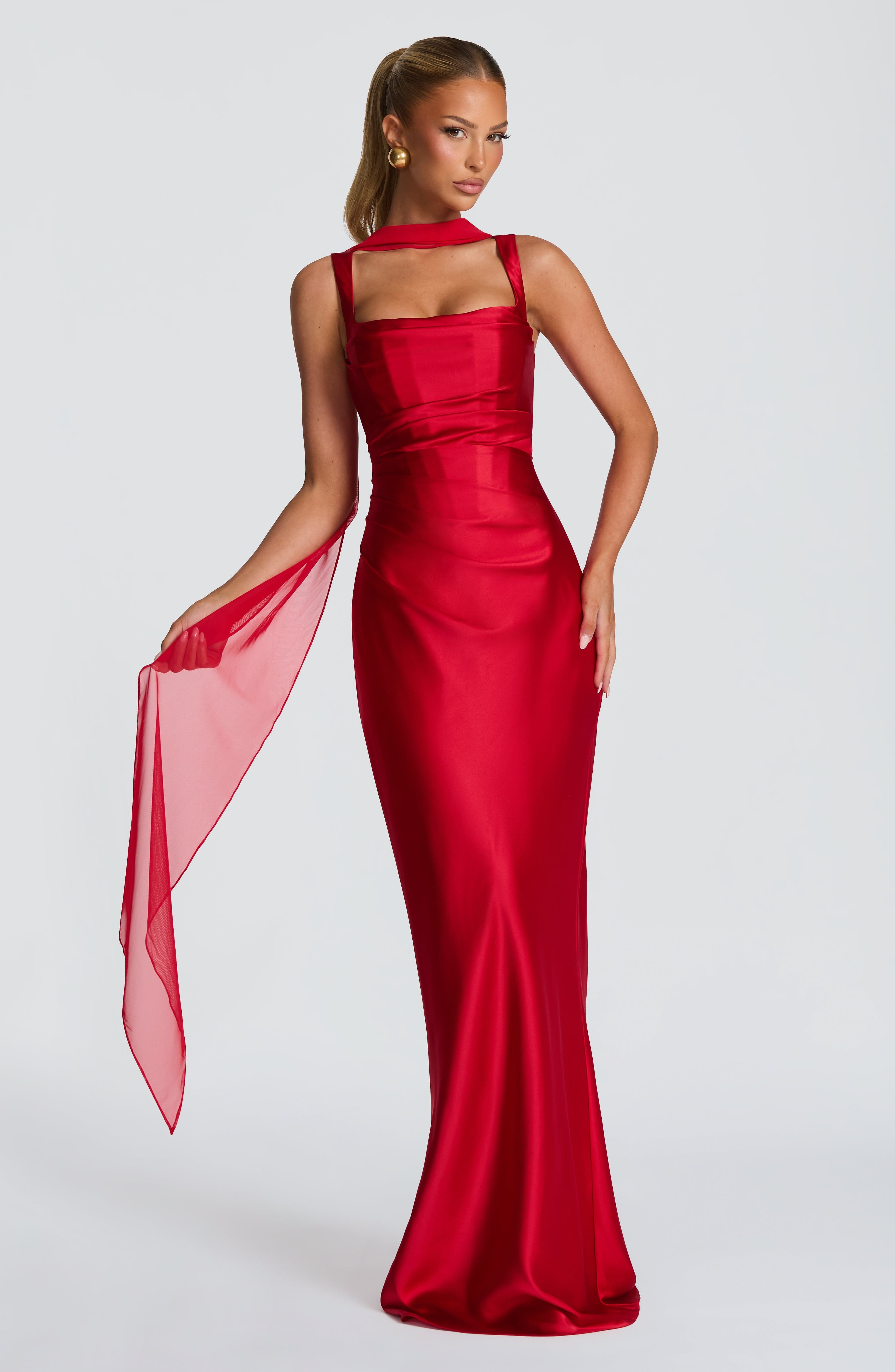 Calanthe Red Maxi Dress