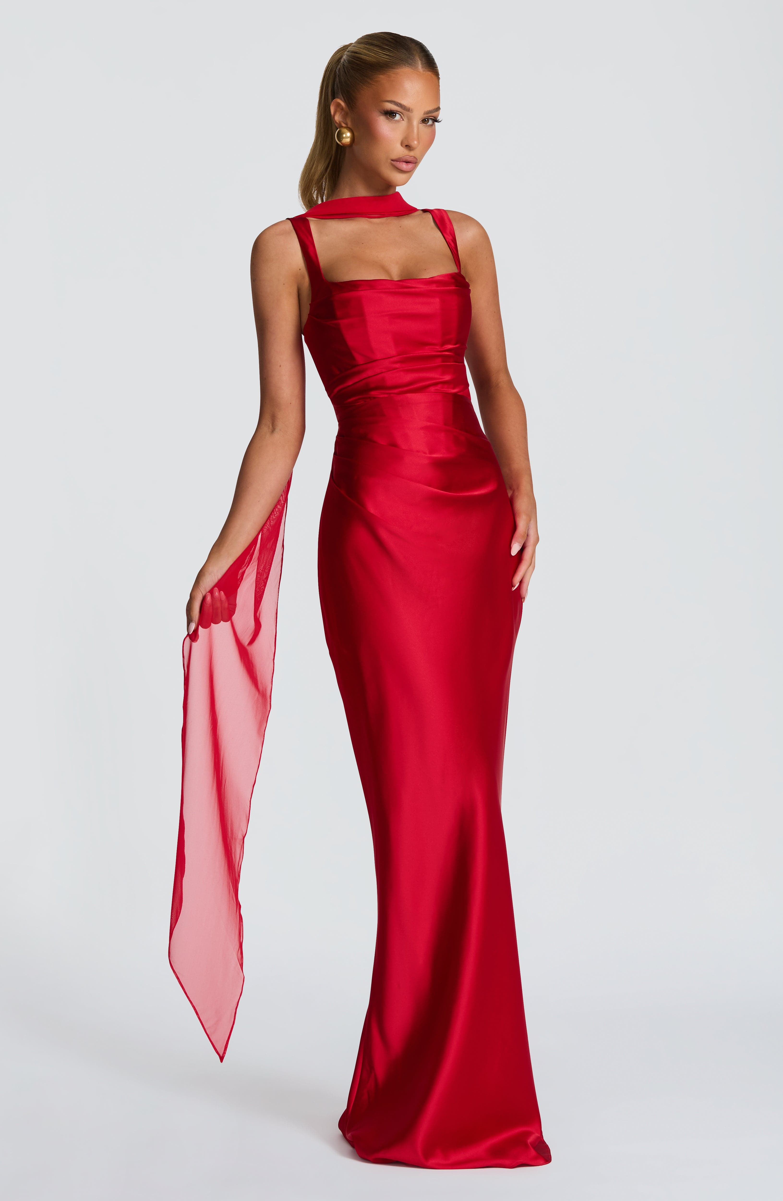 Calanthe Red Maxi Dress