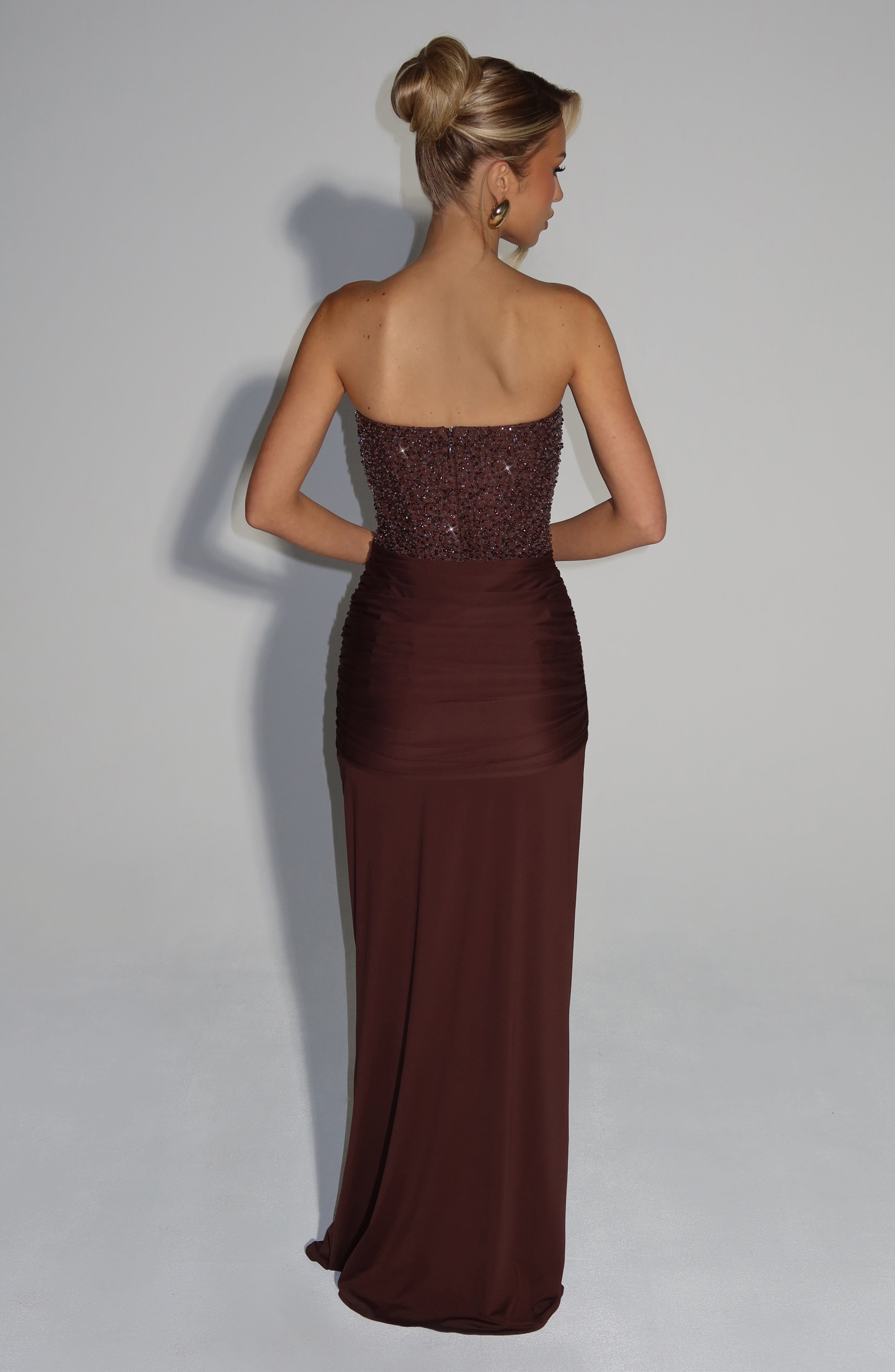 Plum Brown Carina Maxi Dress
