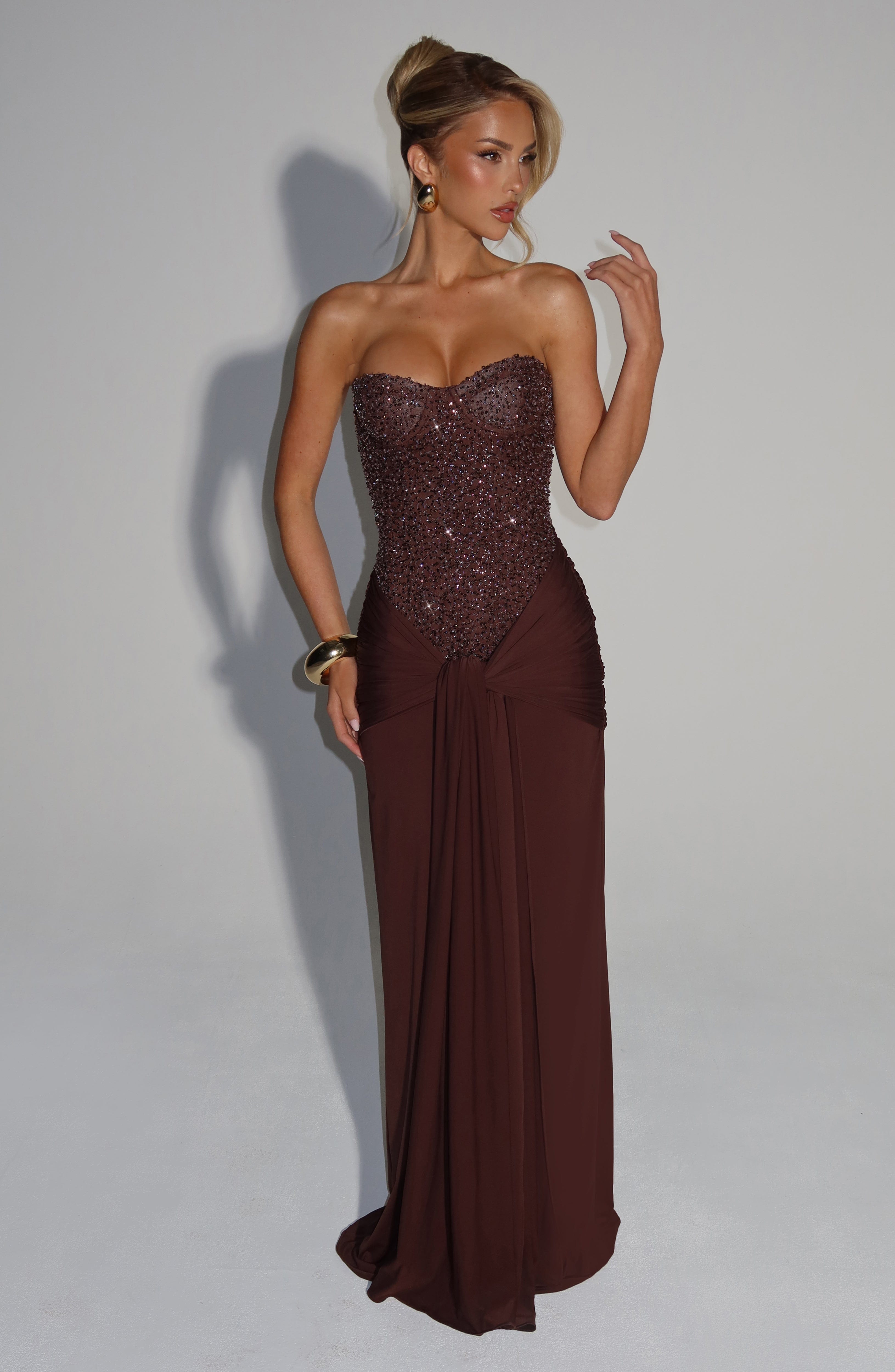 Plum Brown Carina Maxi Dress