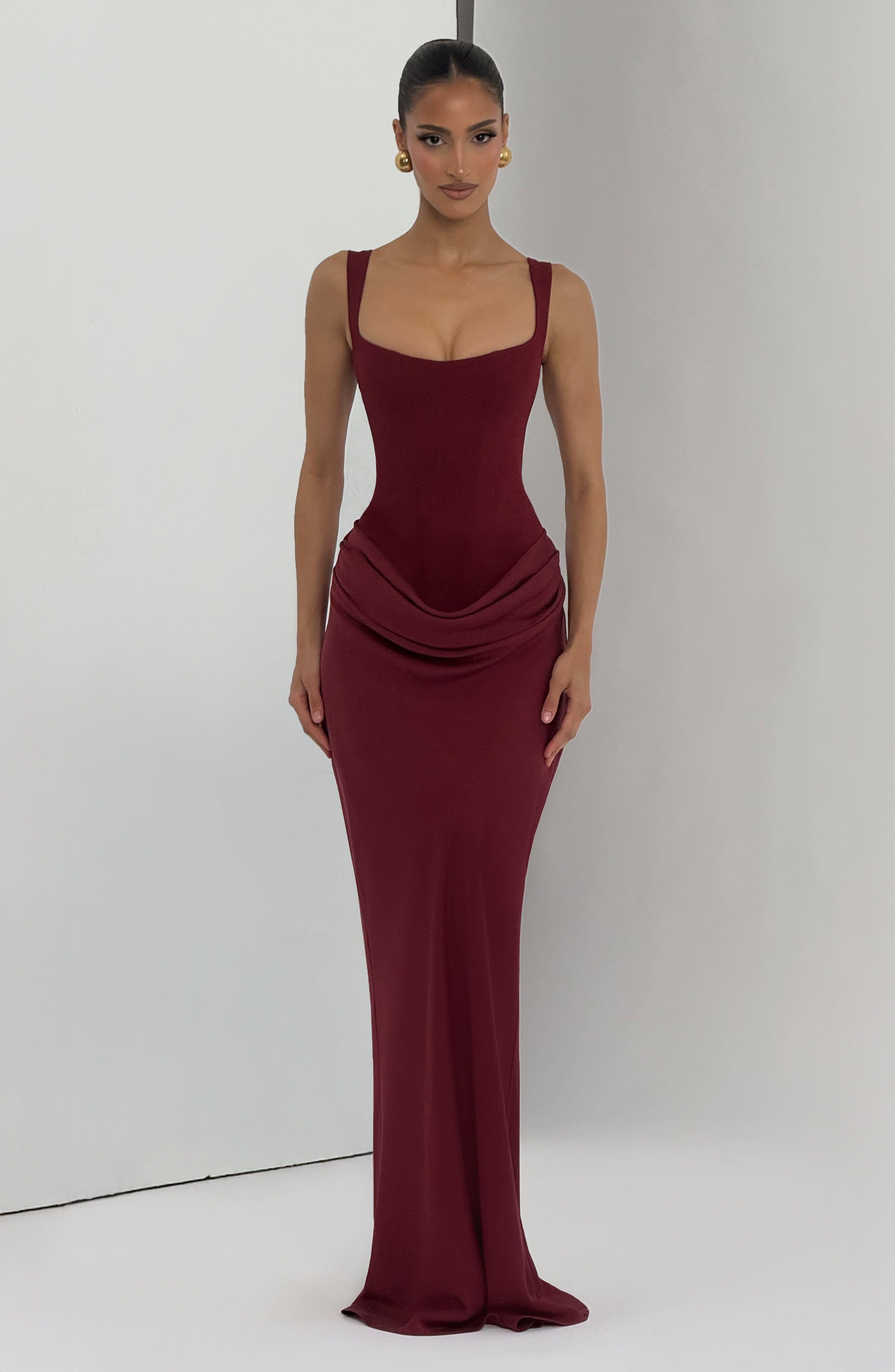 Cornelia Maxi Dress - Burgundy ICYBOO