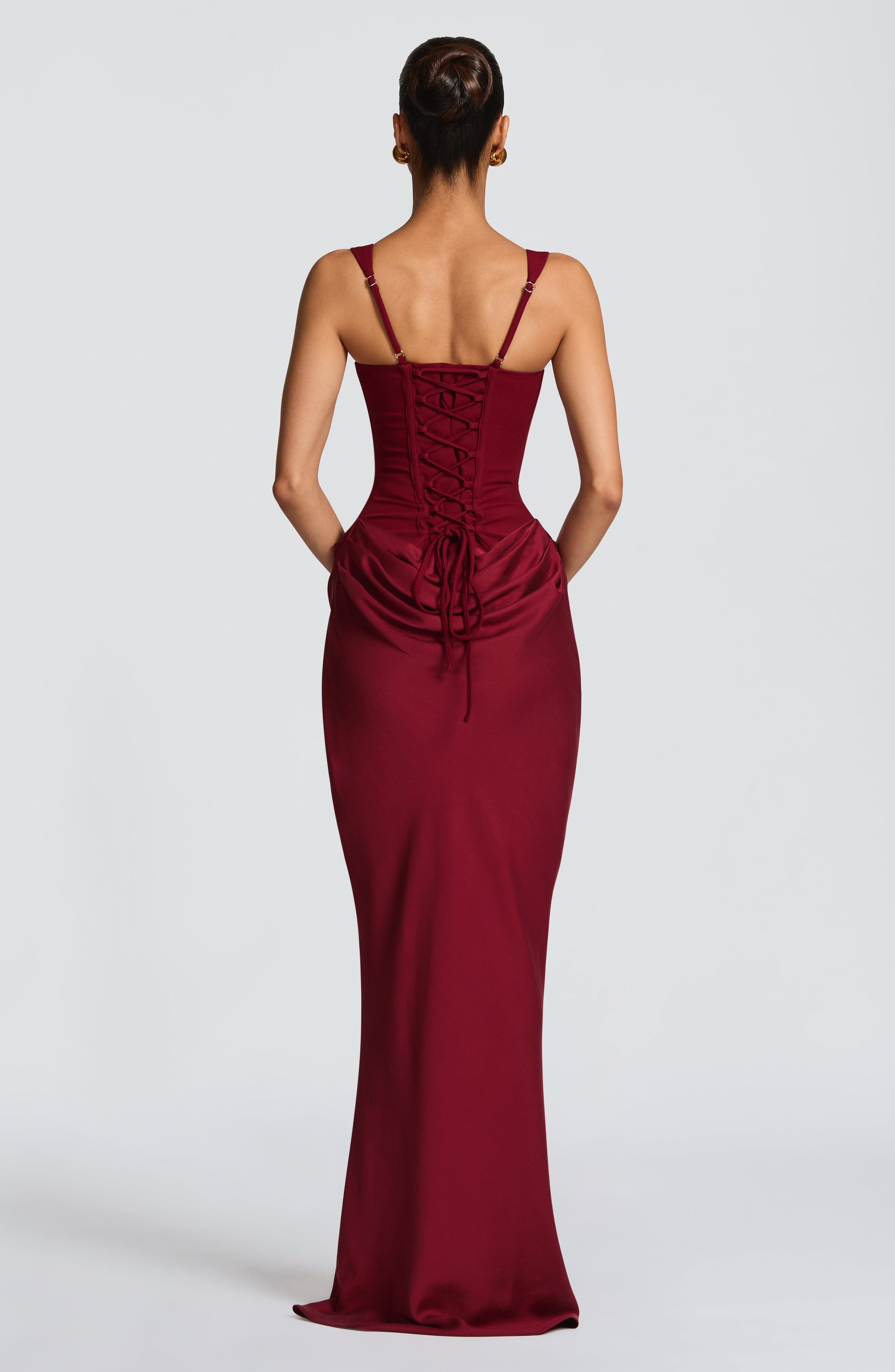 Cornelia Maxi Dress - Burgundy ICYBOO