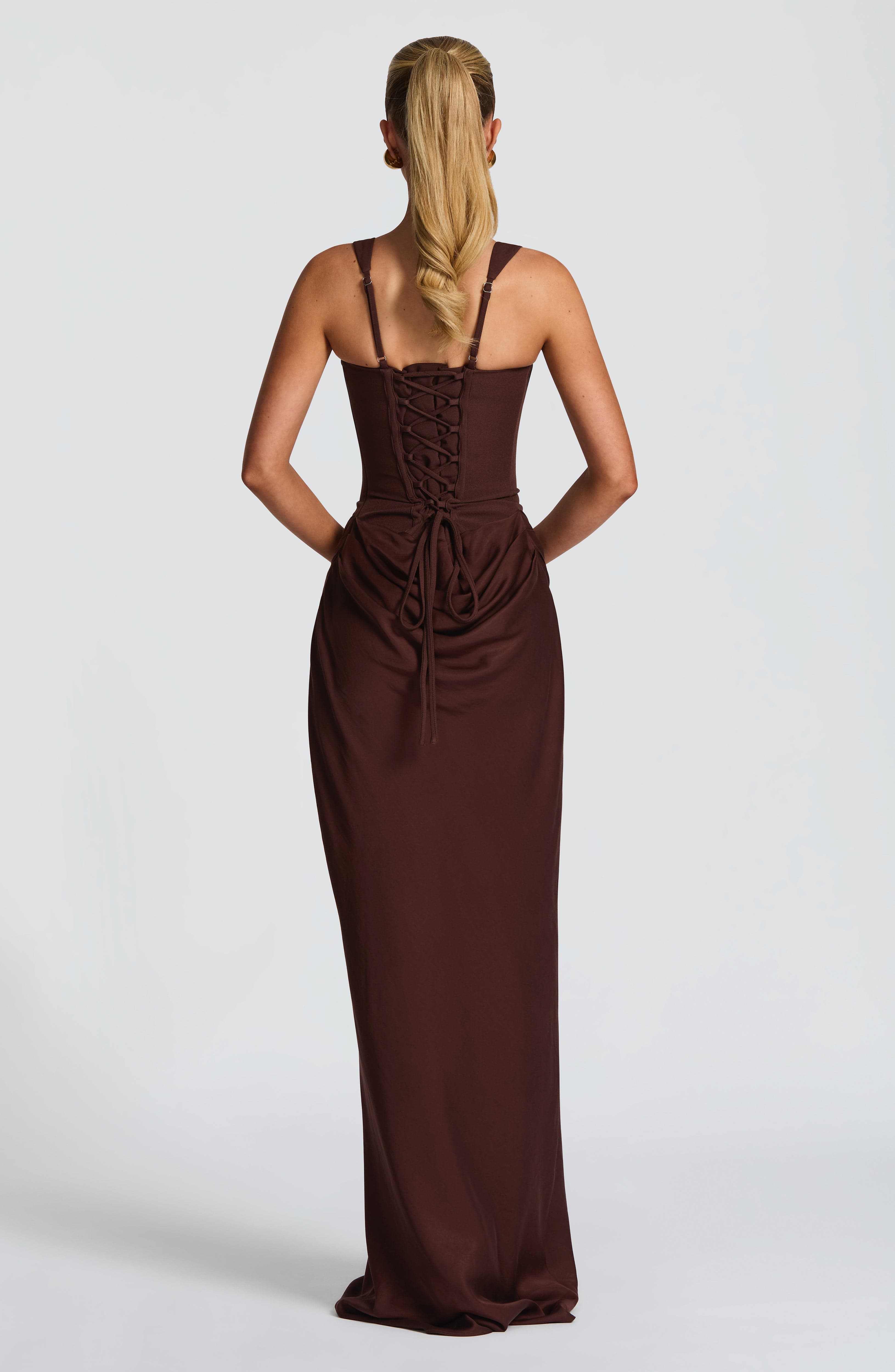 Cornelia Maxi Dress - Plum Brown ICYBOO
