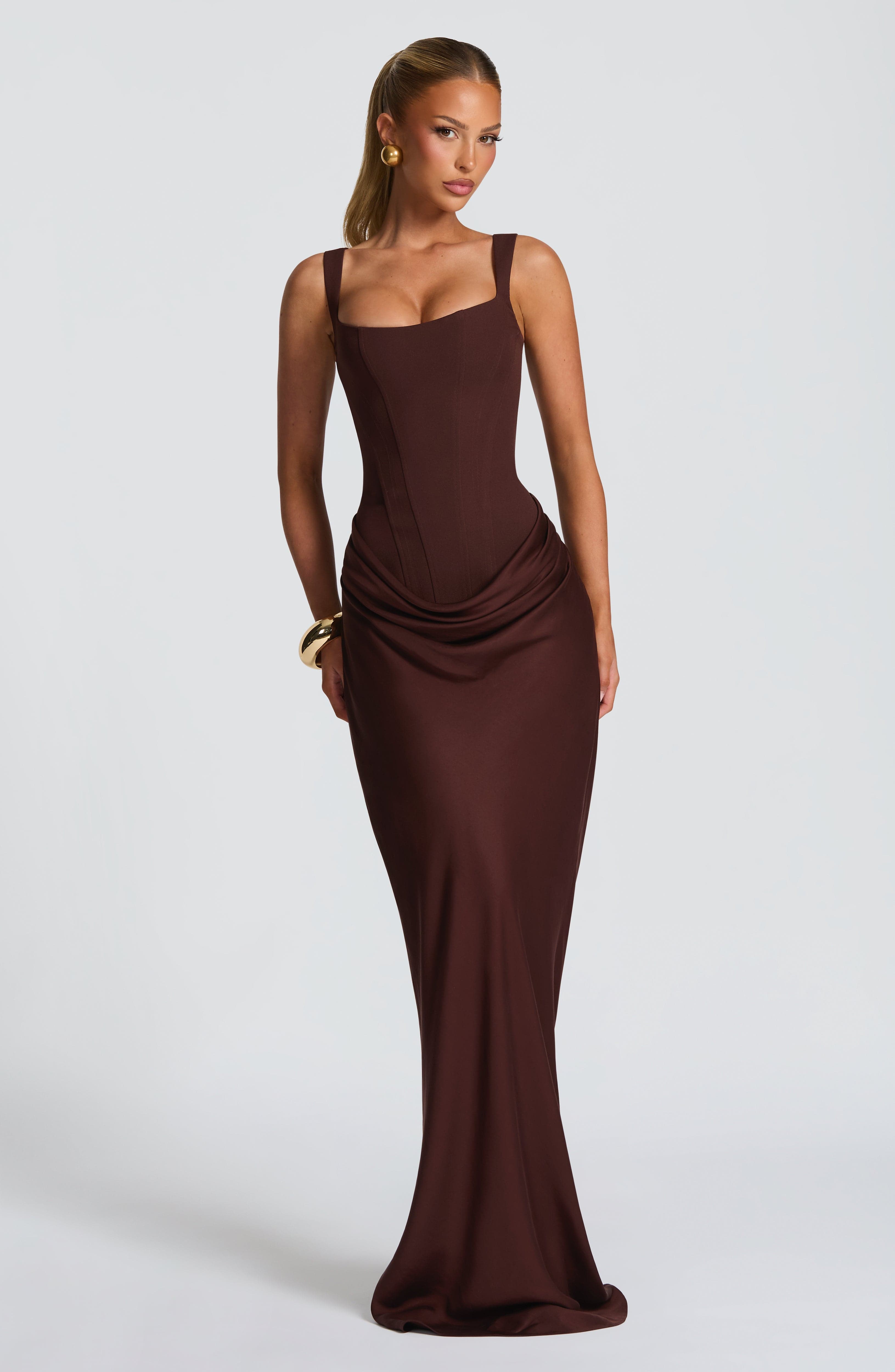 Cornelia Maxi Dress - Plum Brown ICYBOO