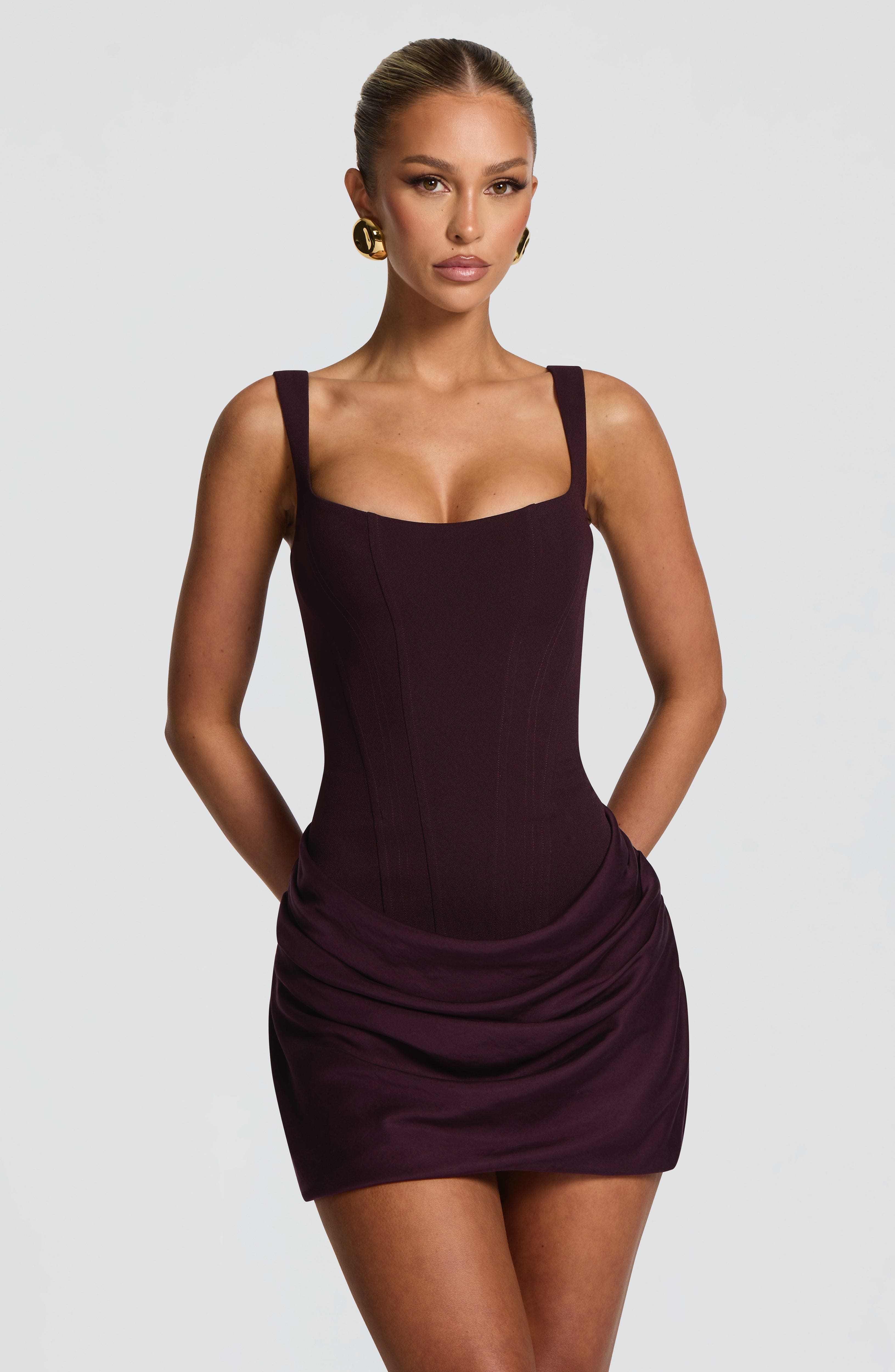 Cornelia Plum Mini Dress