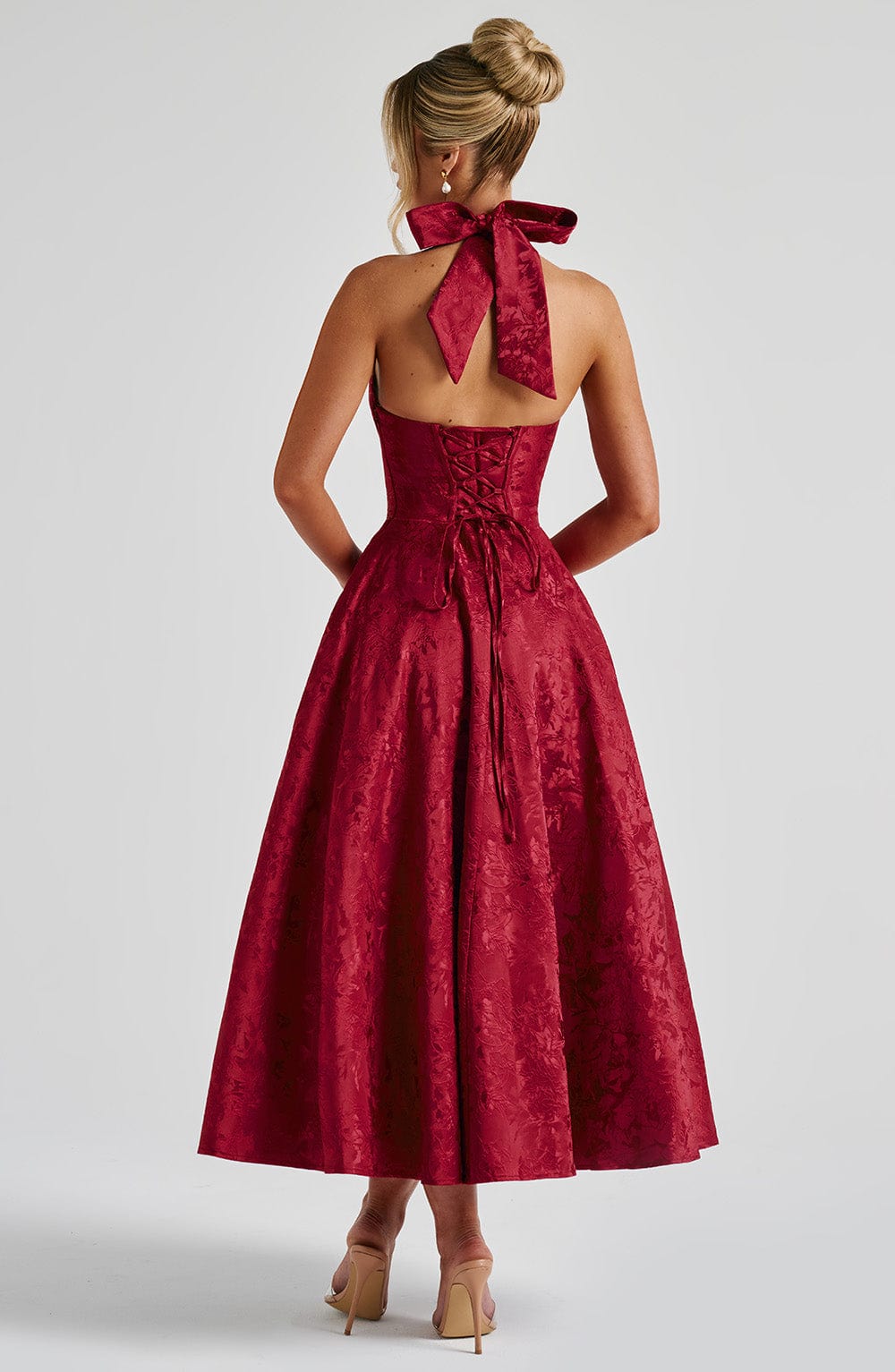 Effie Red Midi Dress