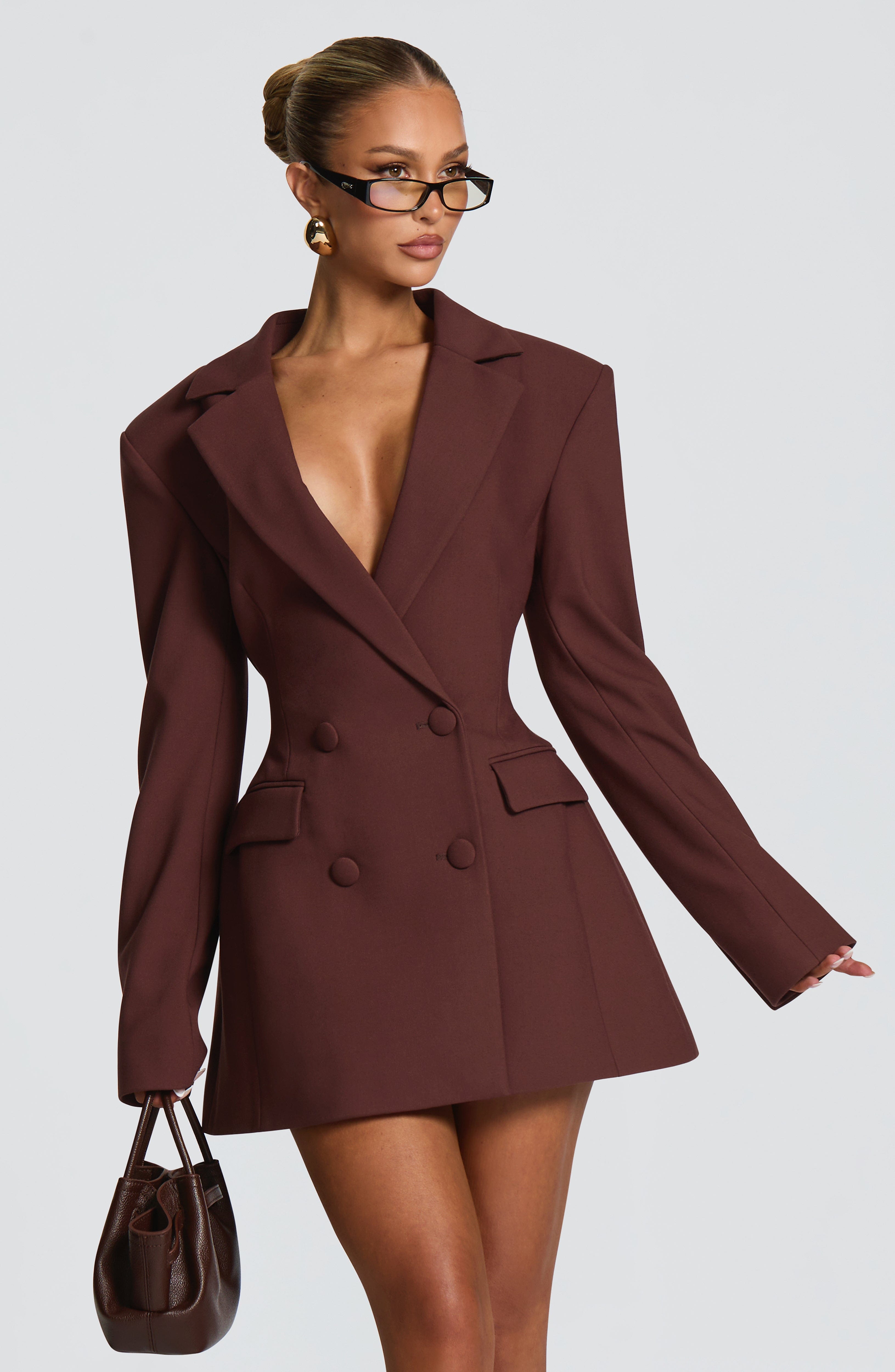 Plum Brown Elvira Mini Dress