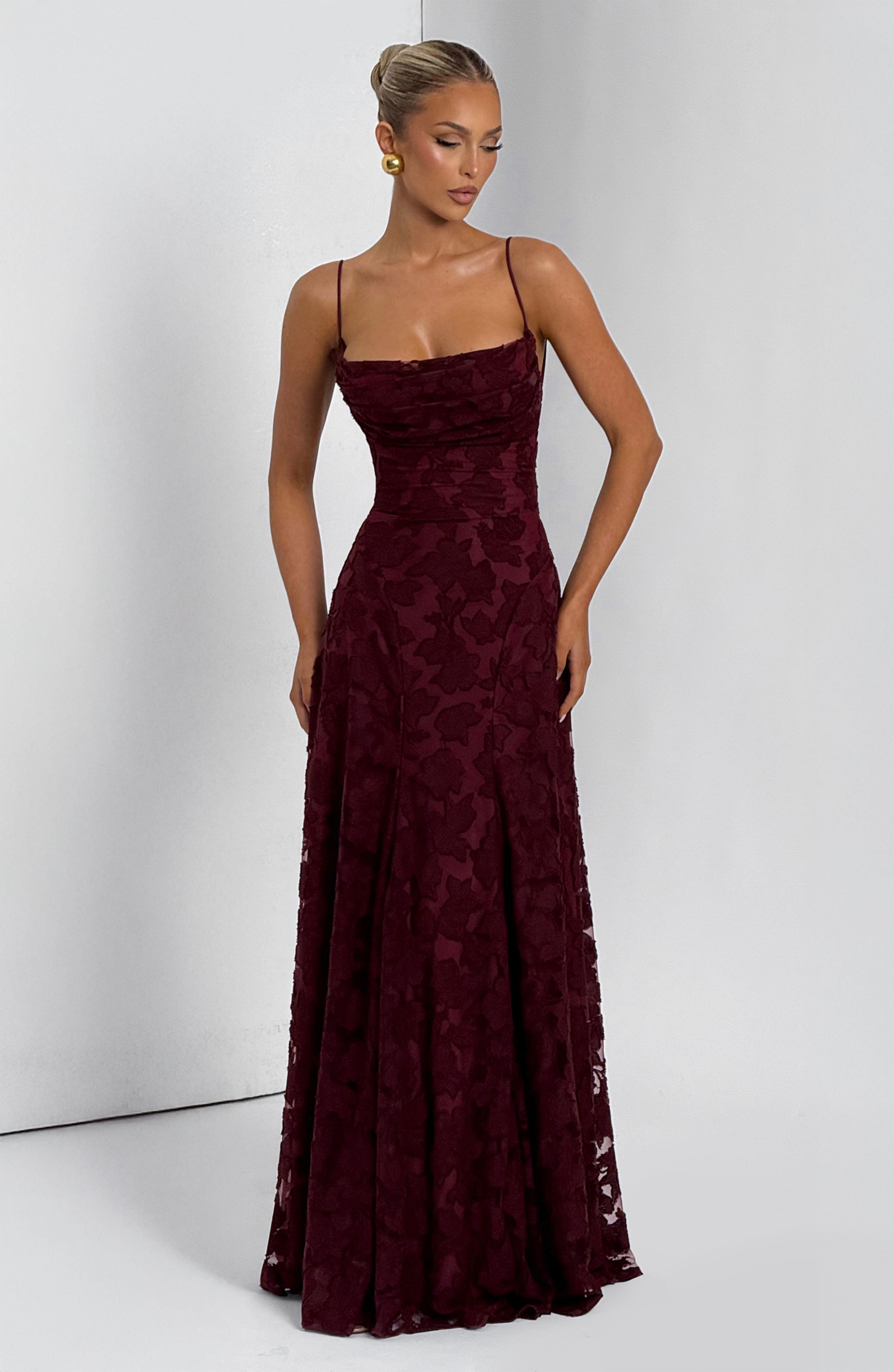 Francis Cherry Lacquer Maxi Dress