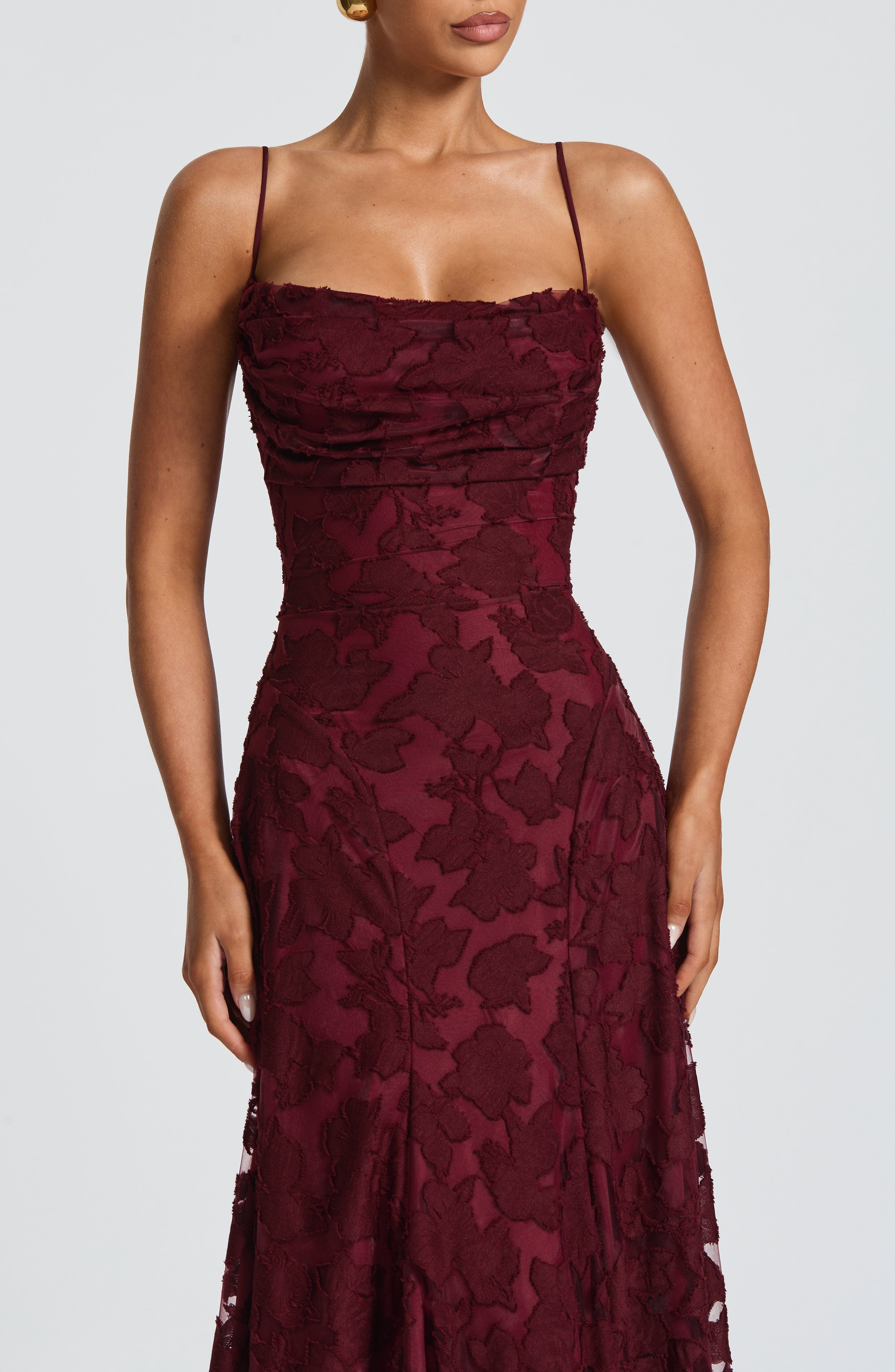 Francis Cherry Lacquer Maxi Dress