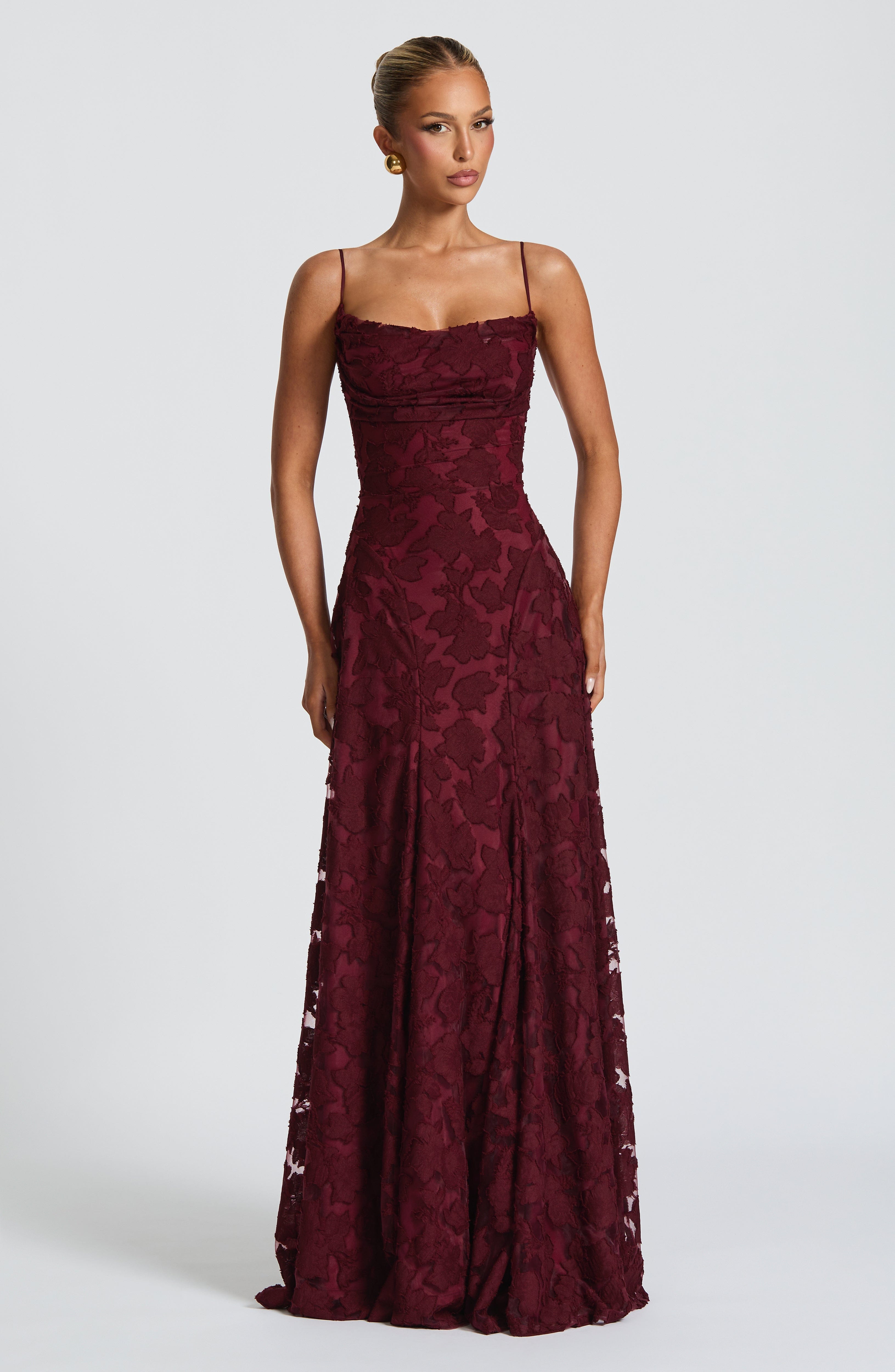 Francis Cherry Lacquer Maxi Dress