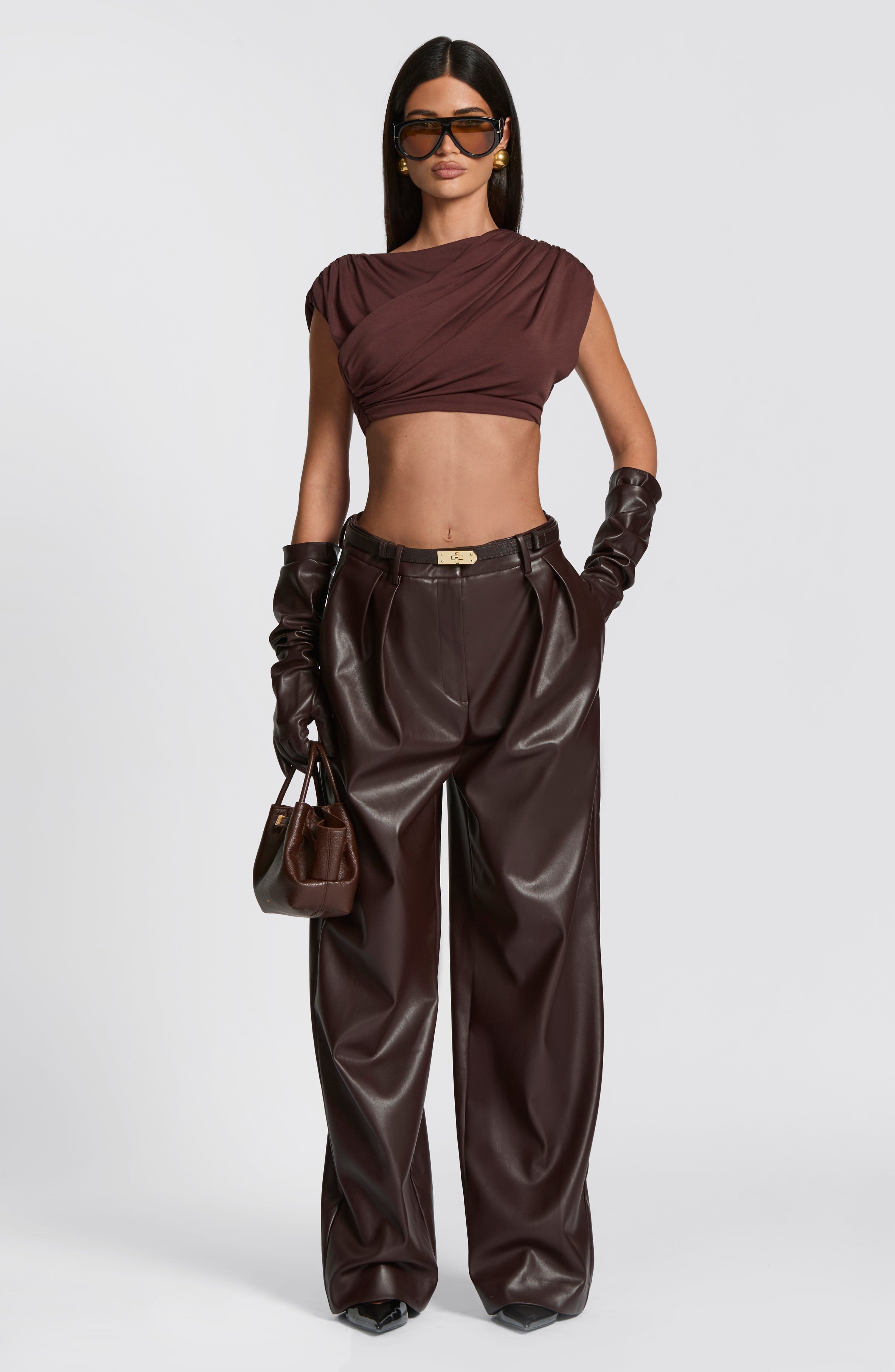 Frankie Plum Brown Gloves