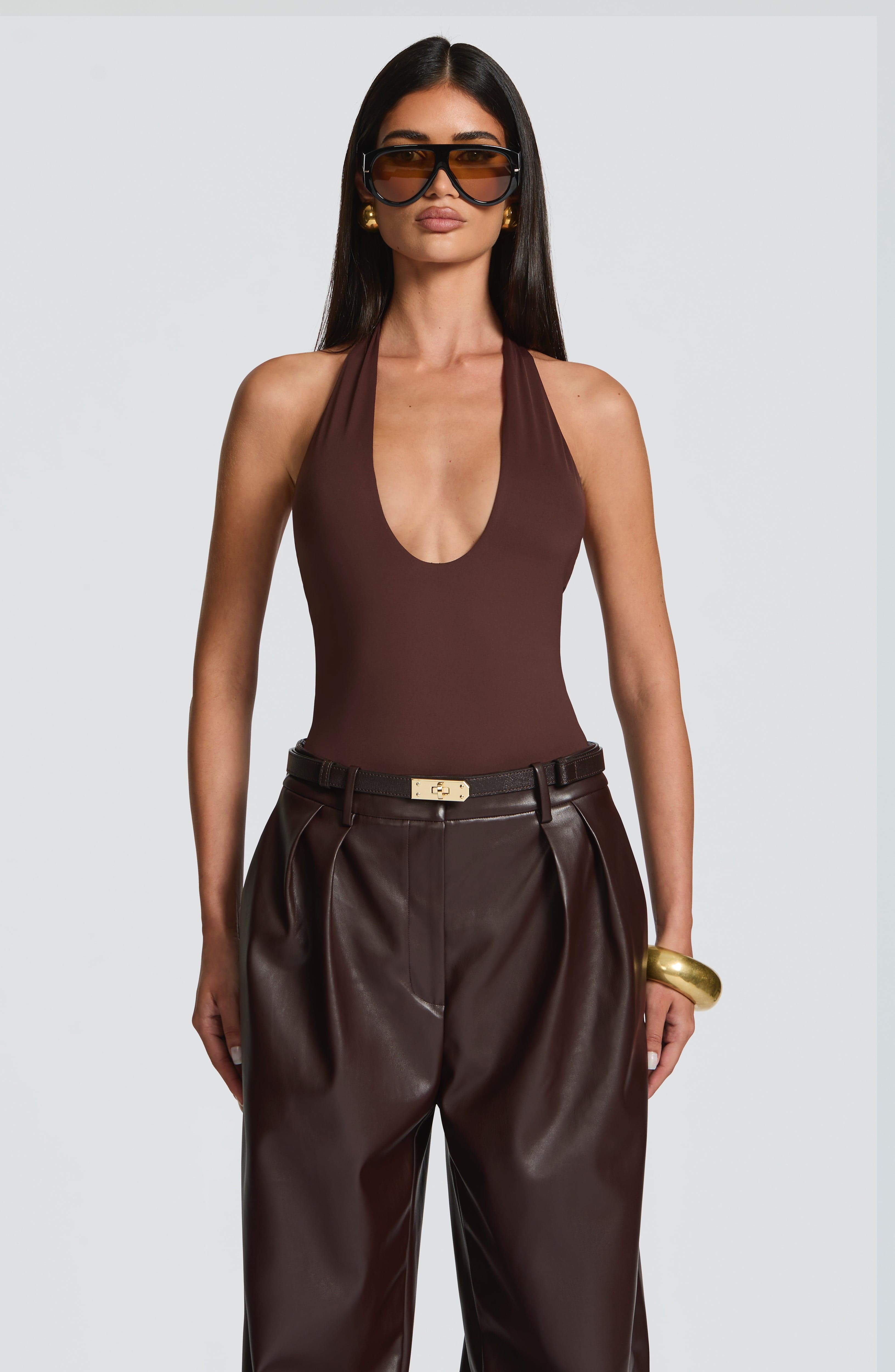 Glenda Trousers - Plum Brown