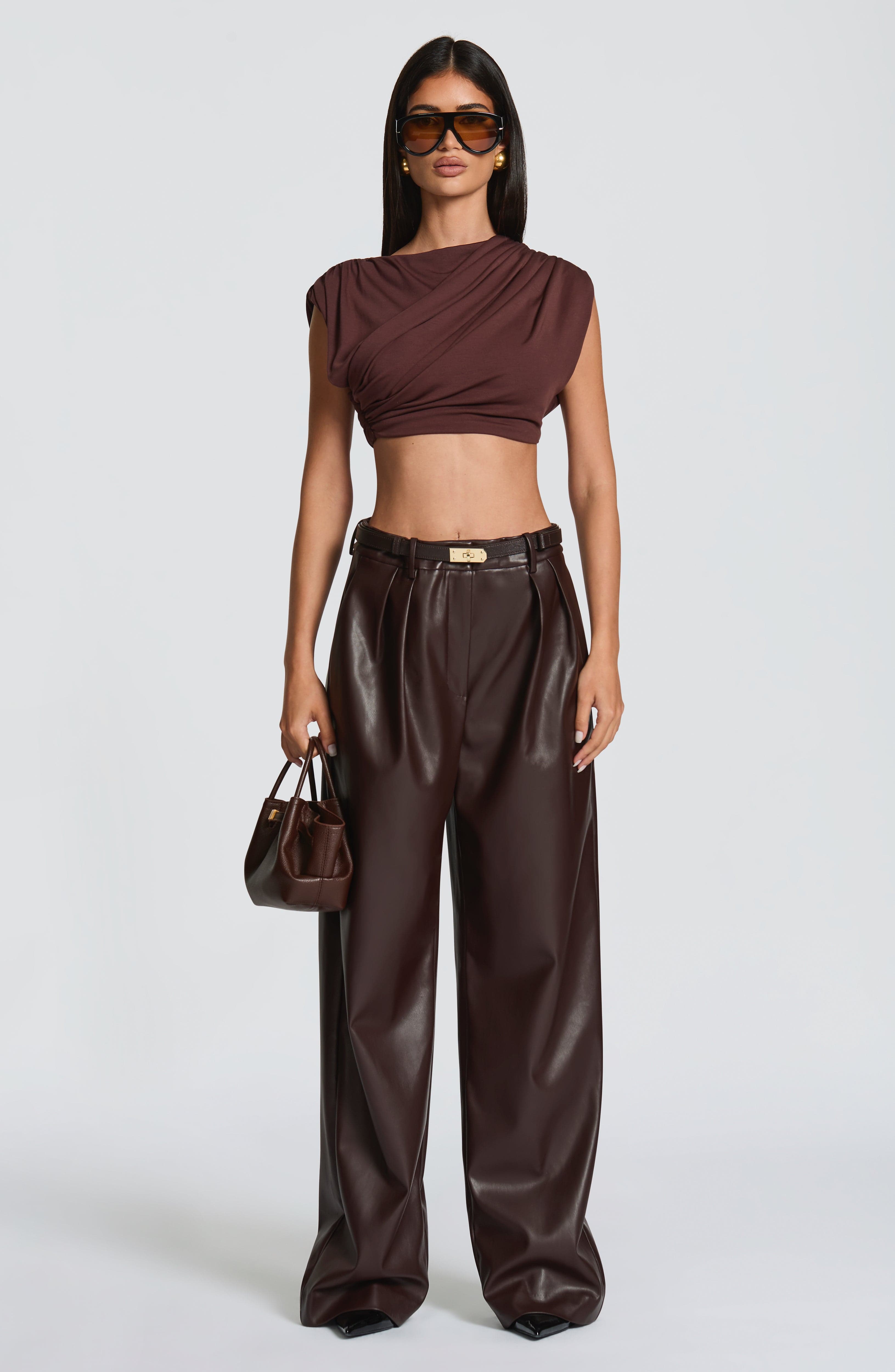 Glenda Trousers - Plum Brown