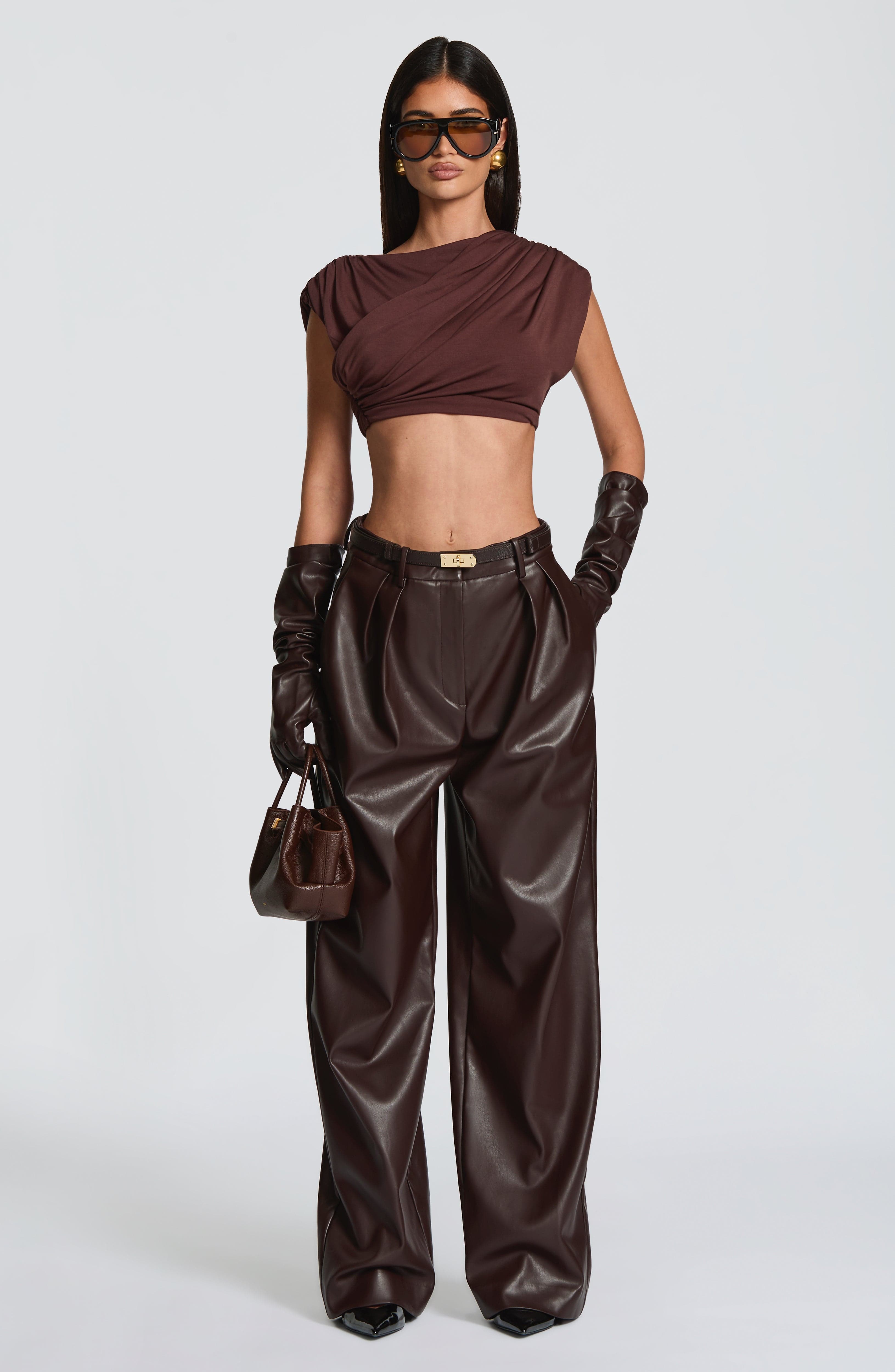 Glenda Trousers - Plum Brown
