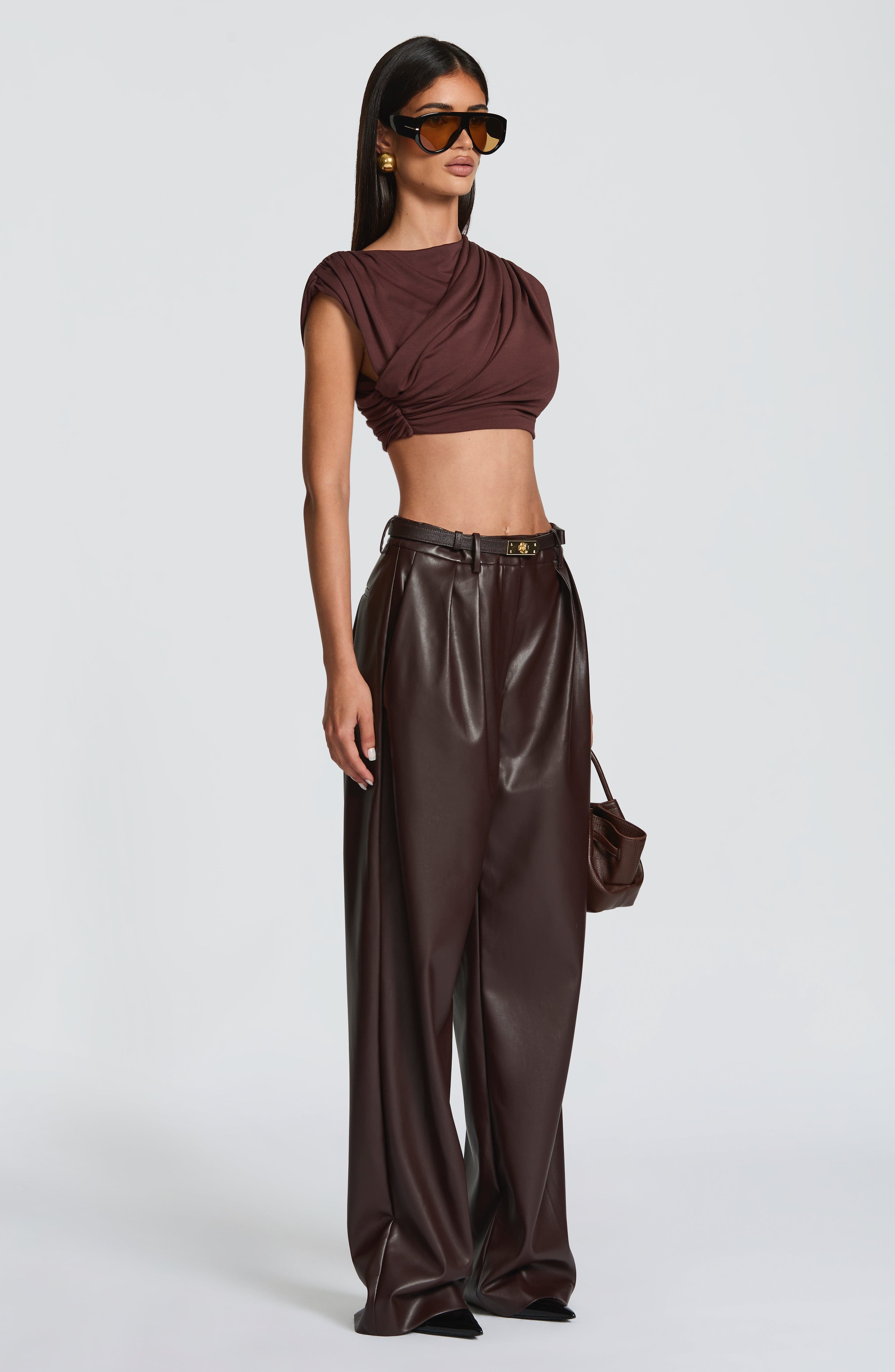 Glenda Trousers - Plum Brown