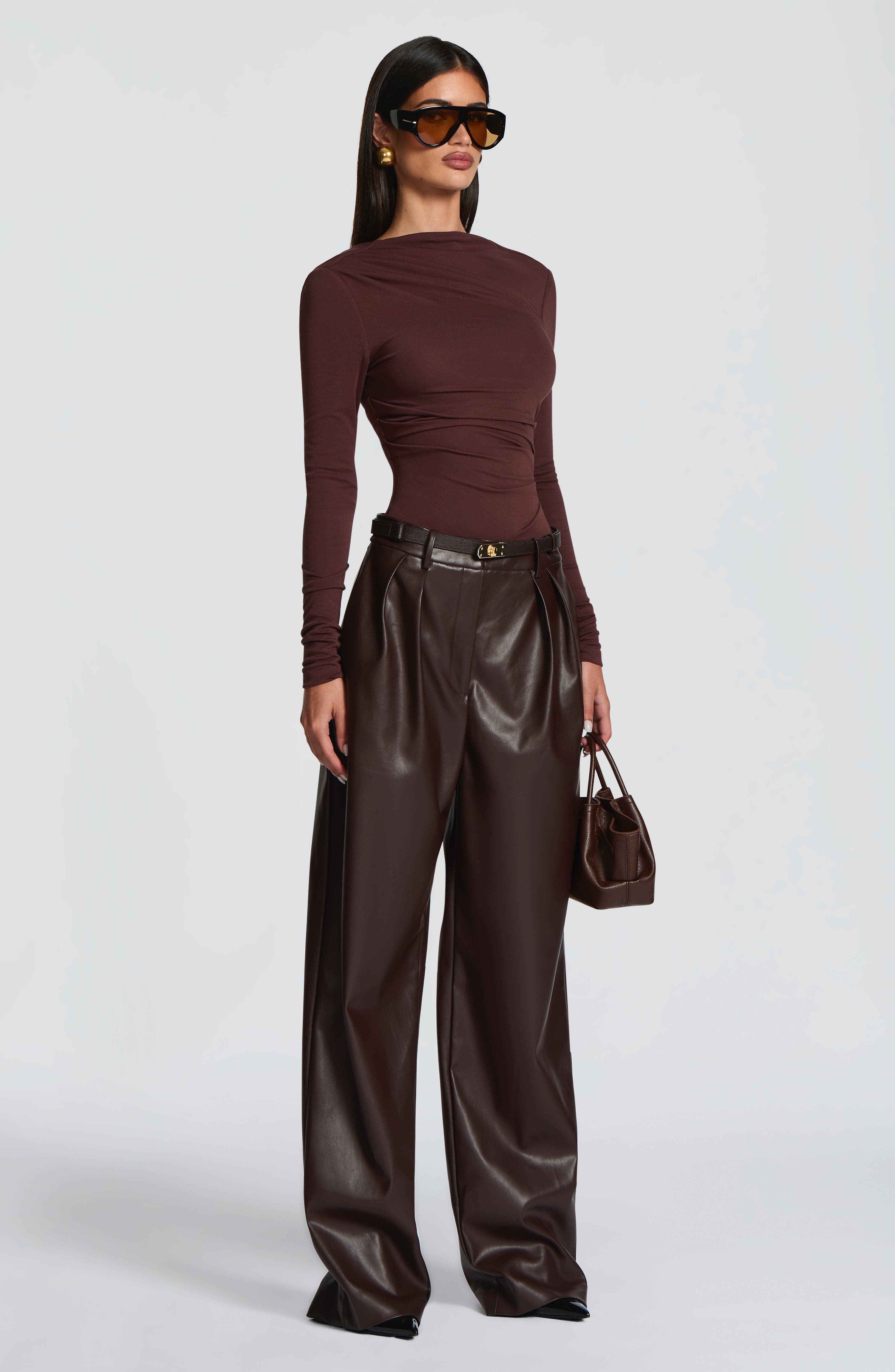 Glenda Trousers - Plum Brown