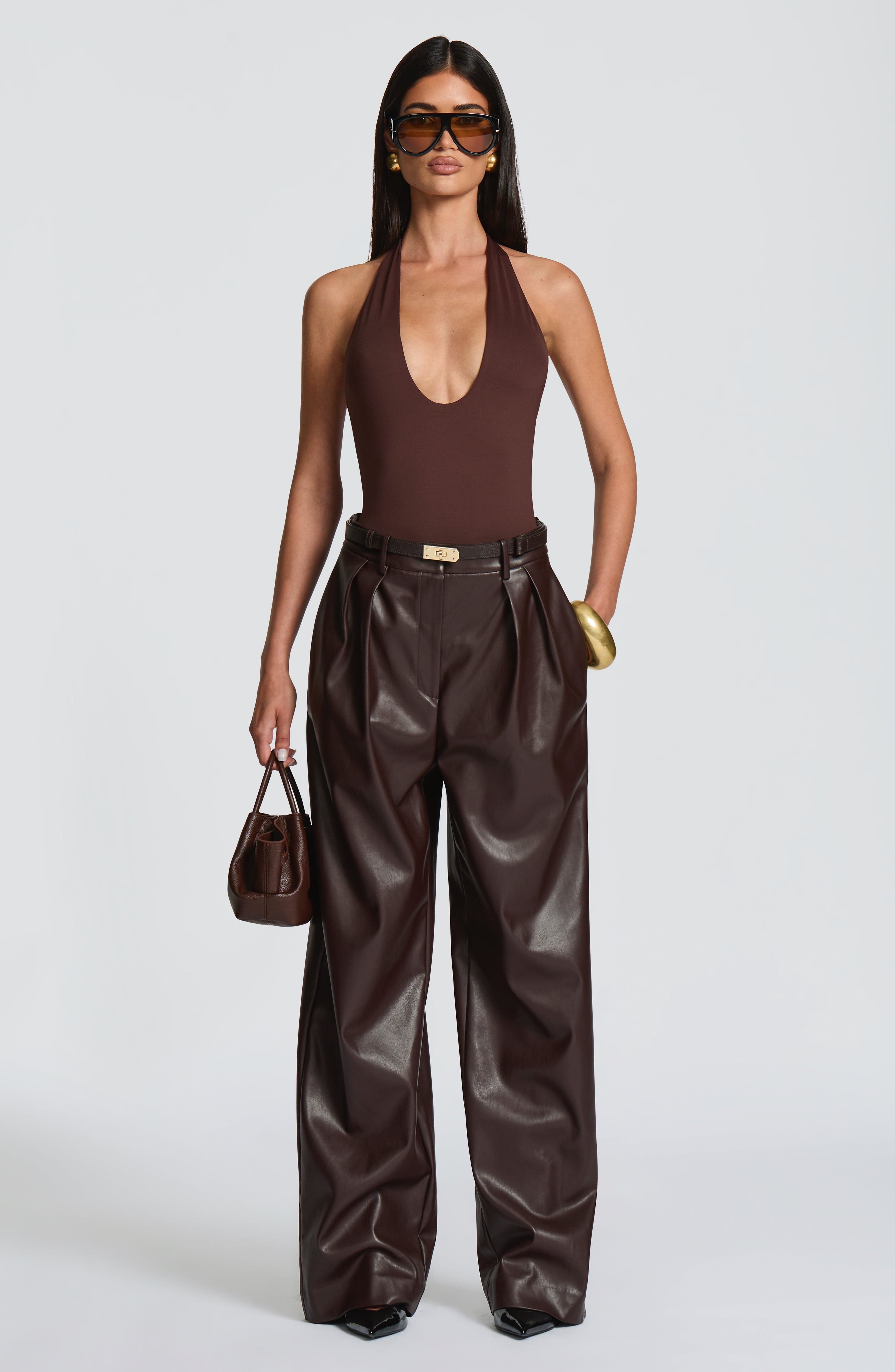 Glenda Trousers - Plum Brown