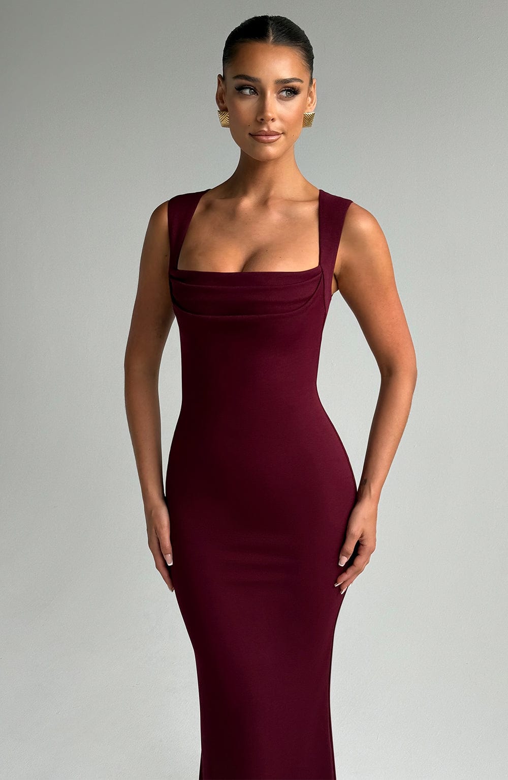Helena Cherry Lacquer Maxi Dress