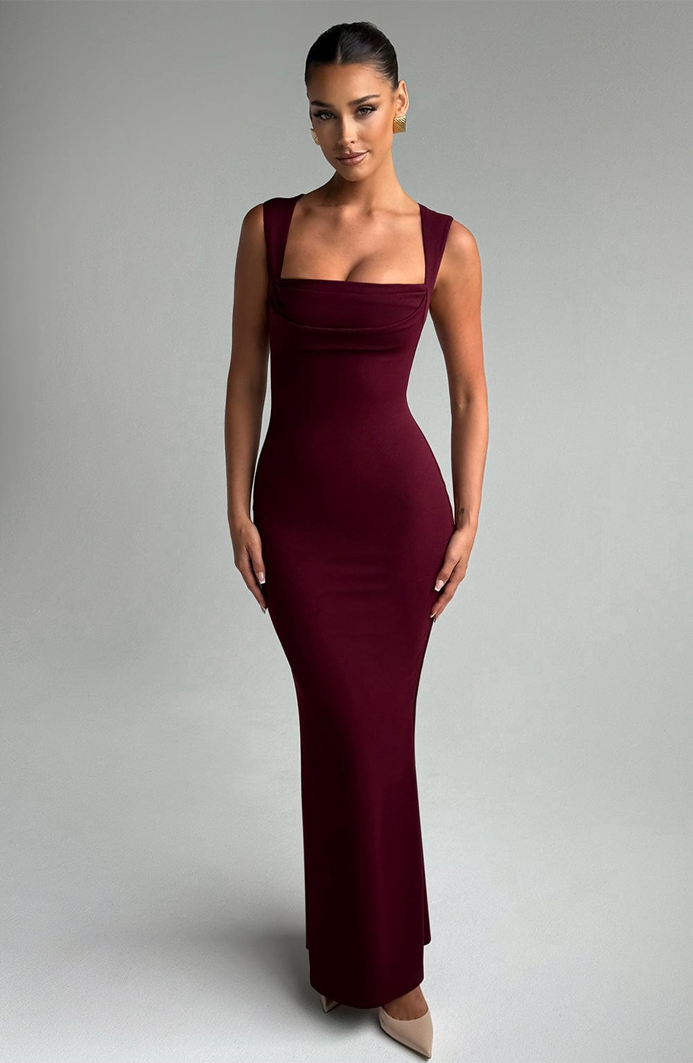 Helena Cherry Lacquer Maxi Dress