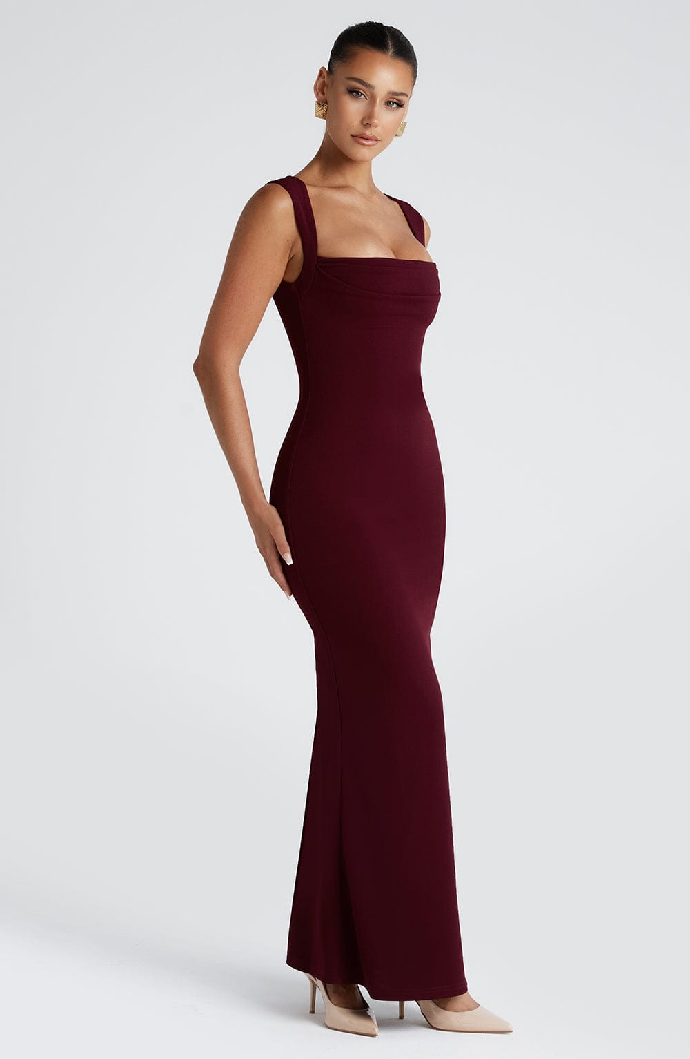 Helena Cherry Lacquer Maxi Dress