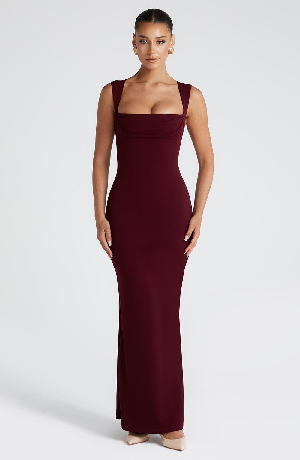 Helena Cherry Lacquer Maxi Dress