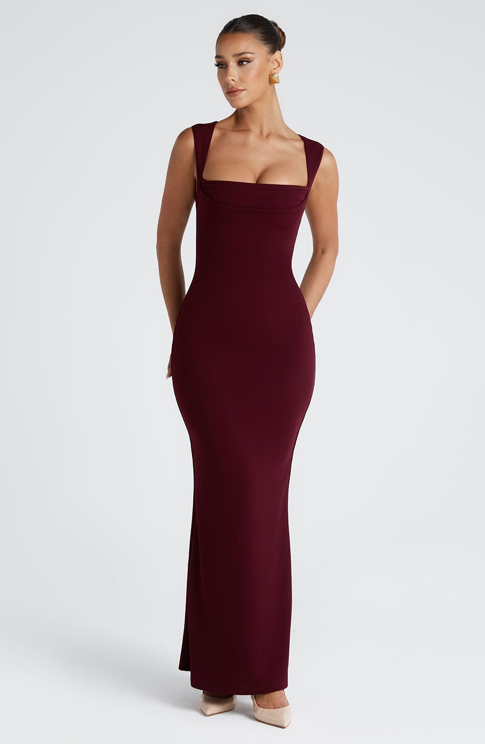 Helena Cherry Lacquer Maxi Dress