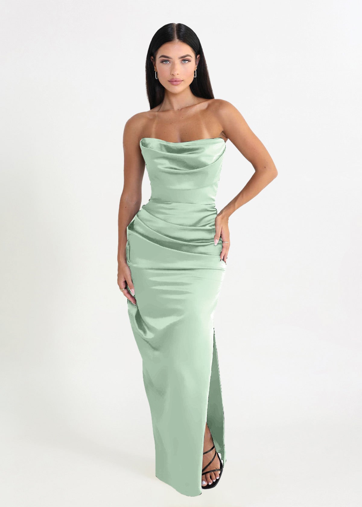 Adrienne Corset Maxi in Sage Green ICYBOO