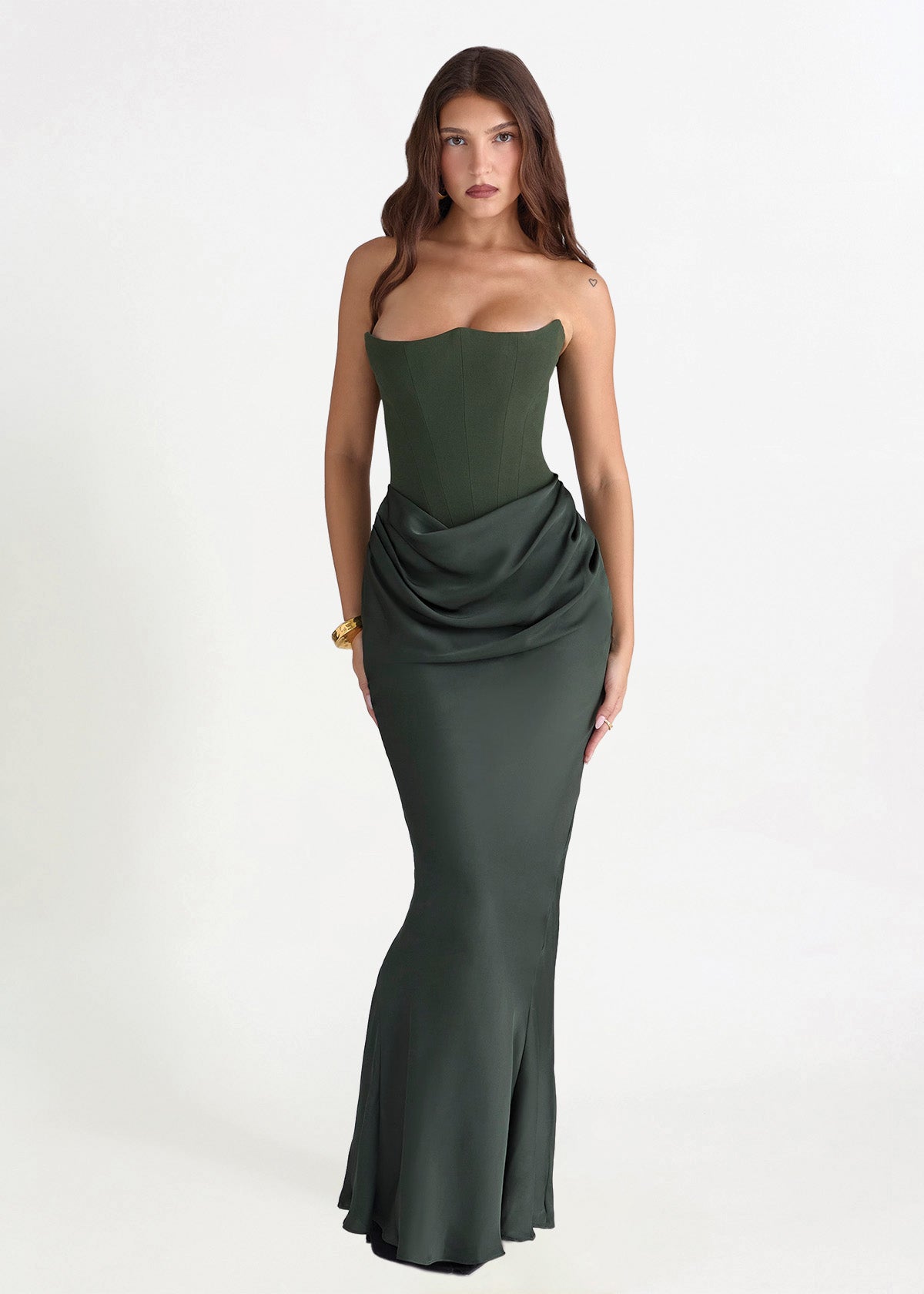 Persephone Corset Dress in Emerald Green ICYBOO