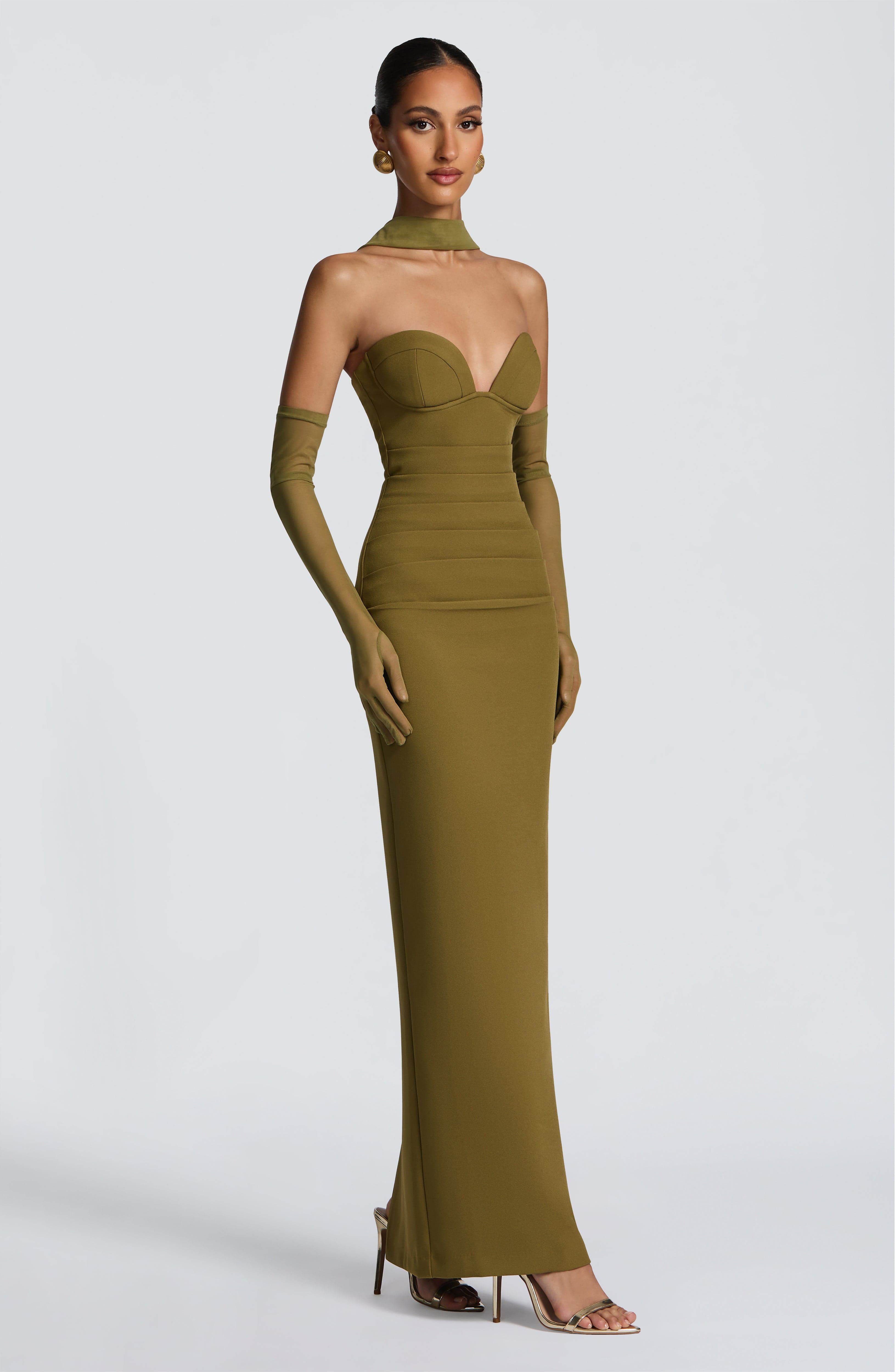 Lindsey Deep Olive Maxi Dress