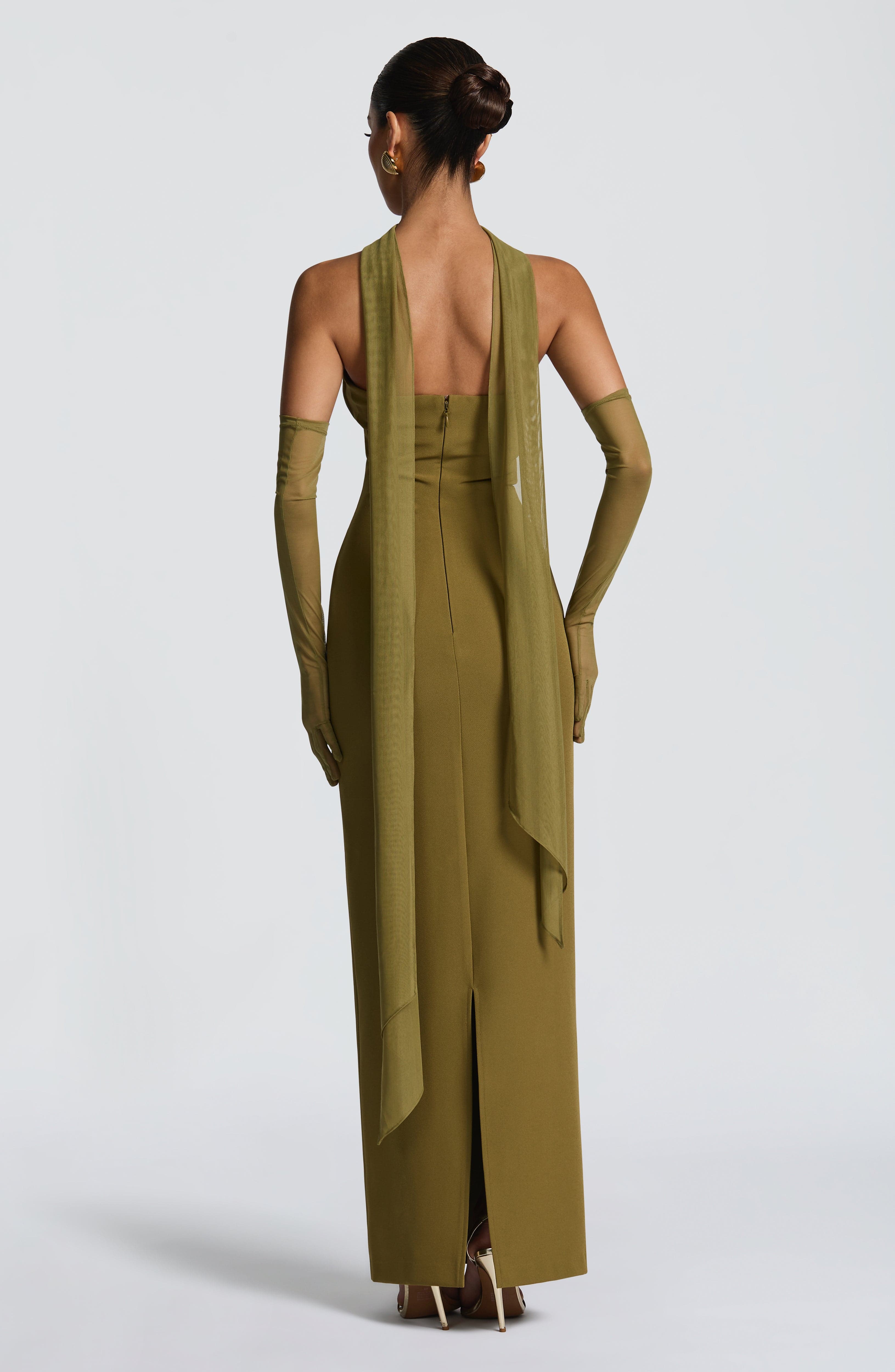 Lindsey Deep Olive Maxi Dress