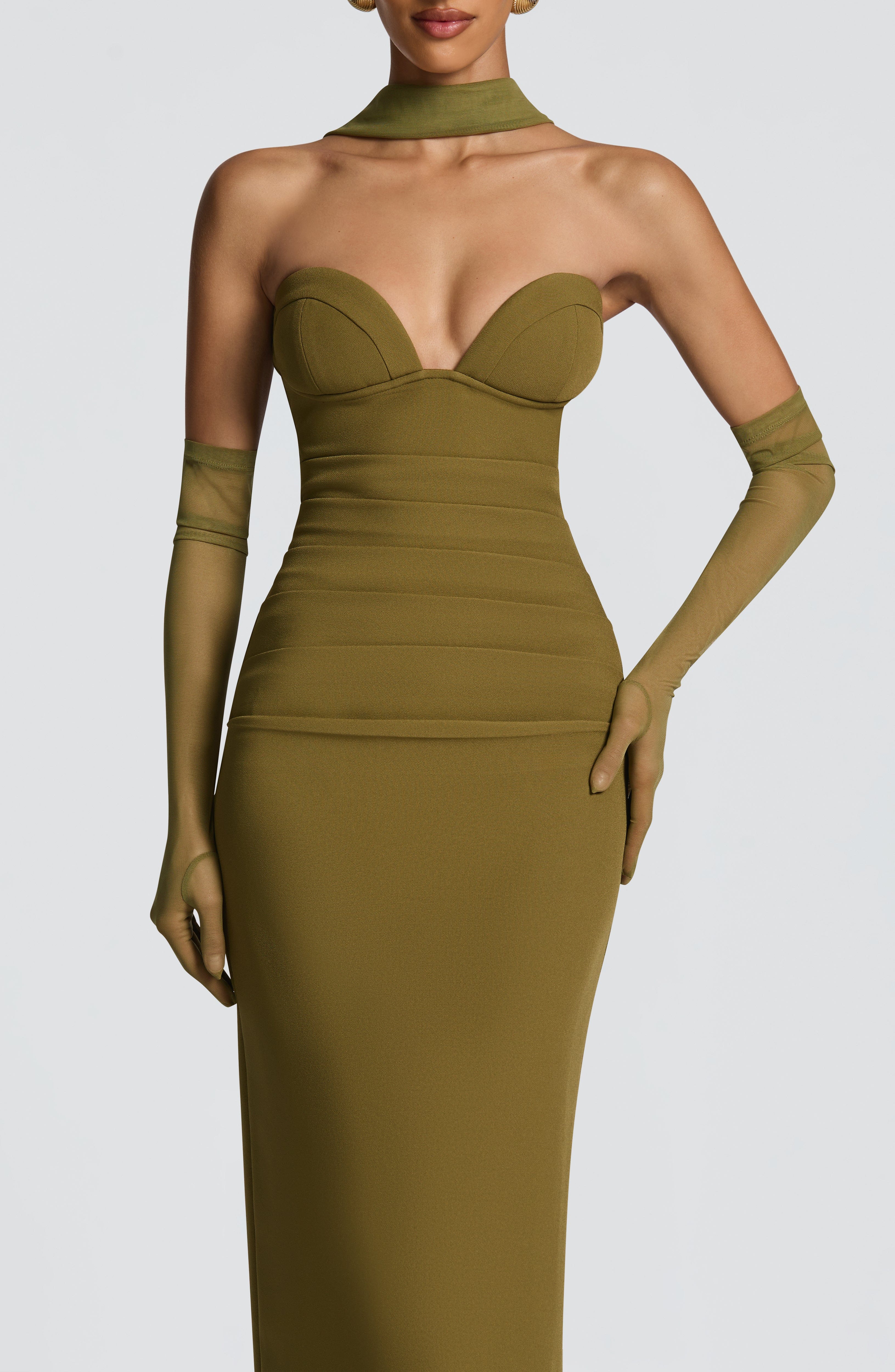 Lindsey Deep Olive Maxi Dress