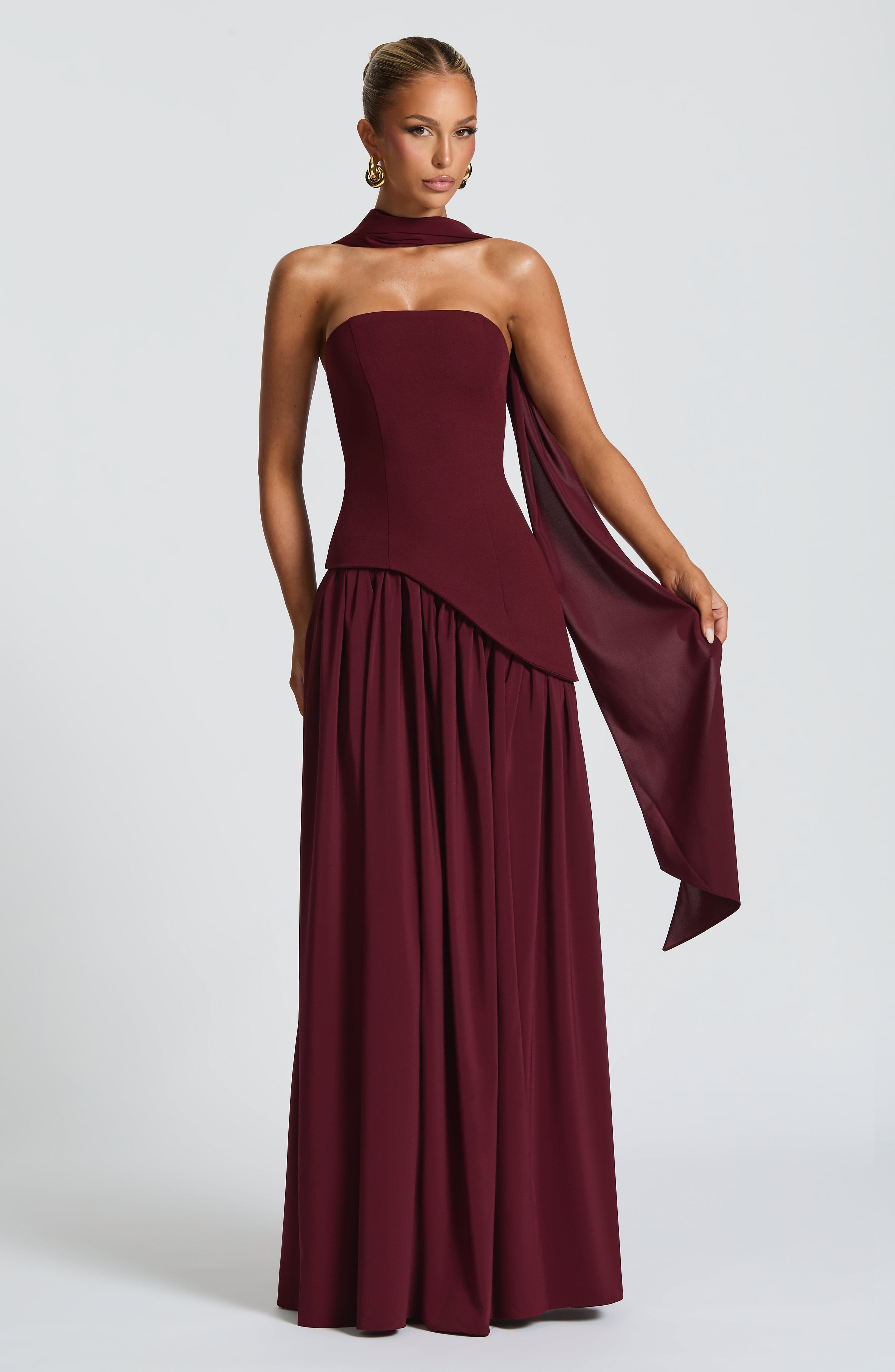 Maliyah Cherry Lacquer Maxi Dress