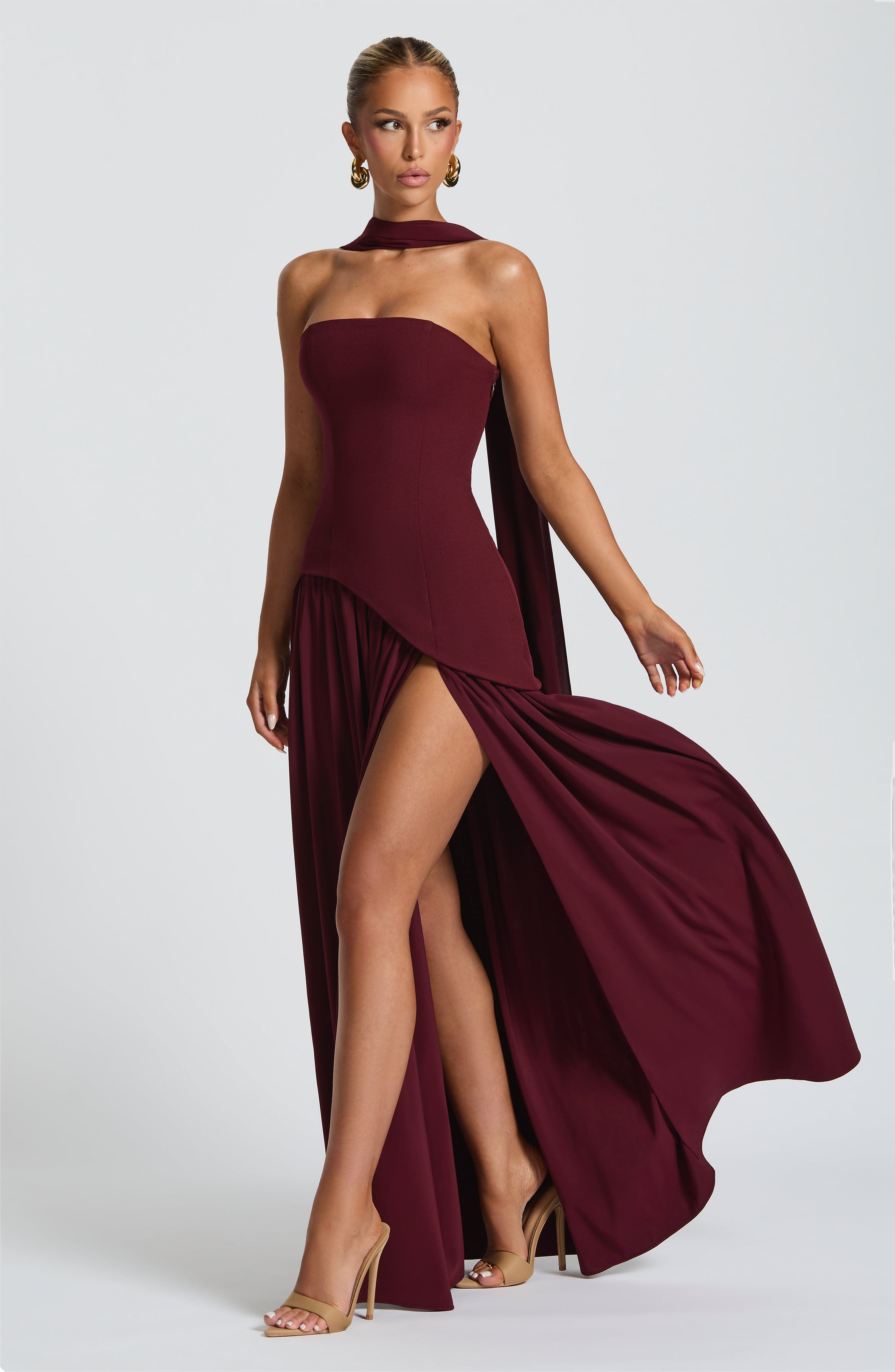 Maliyah Cherry Lacquer Maxi Dress