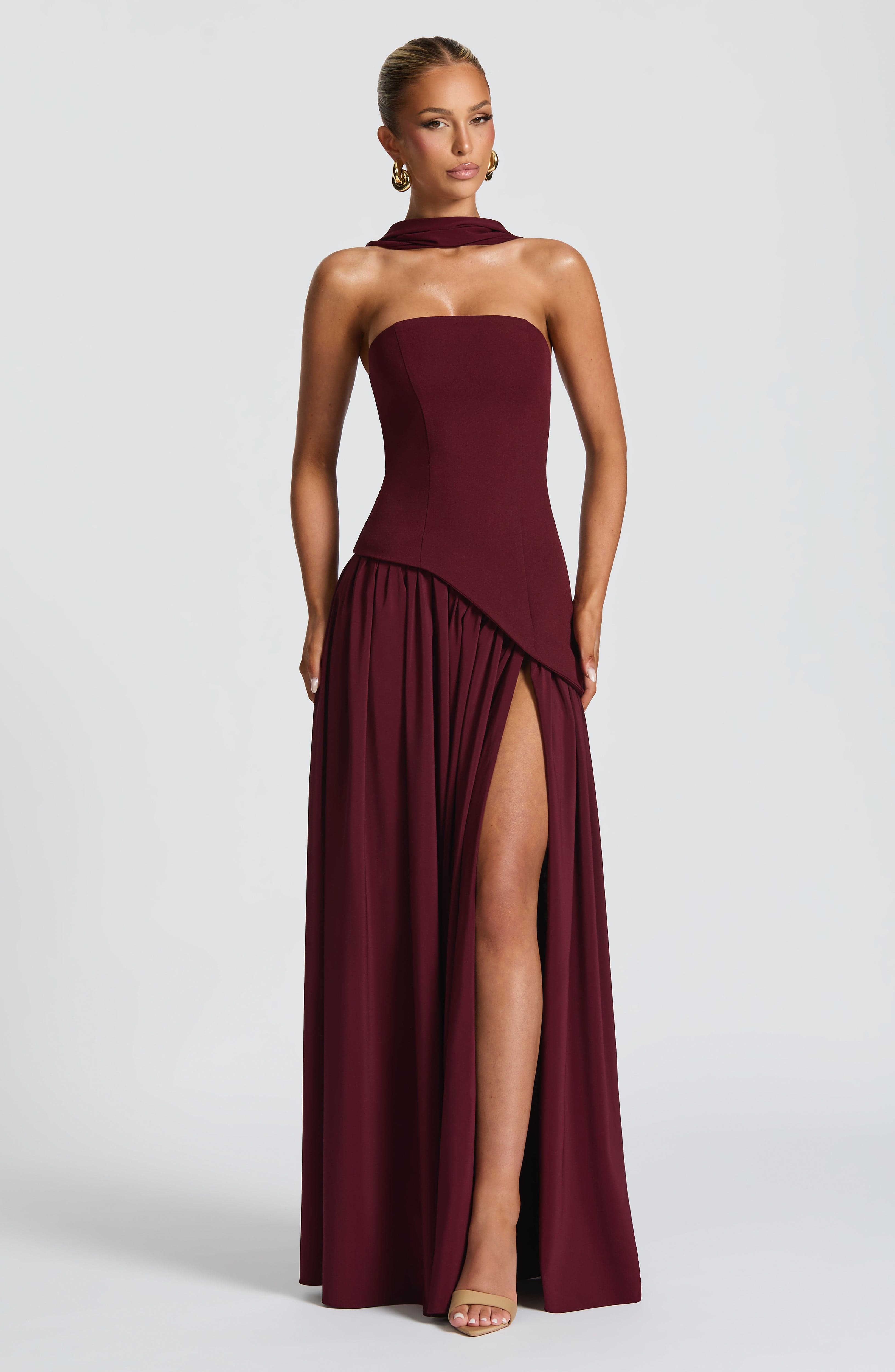 Maliyah Cherry Lacquer Maxi Dress