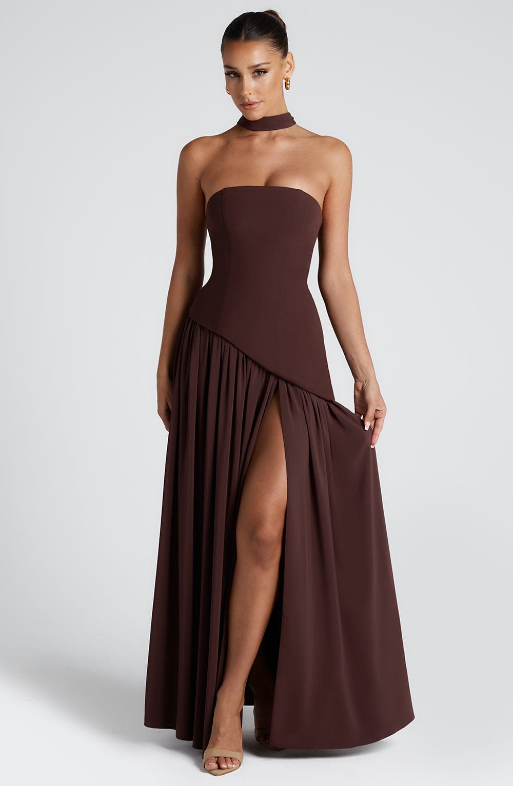 Maliyah Plum Brown Maxi Dress