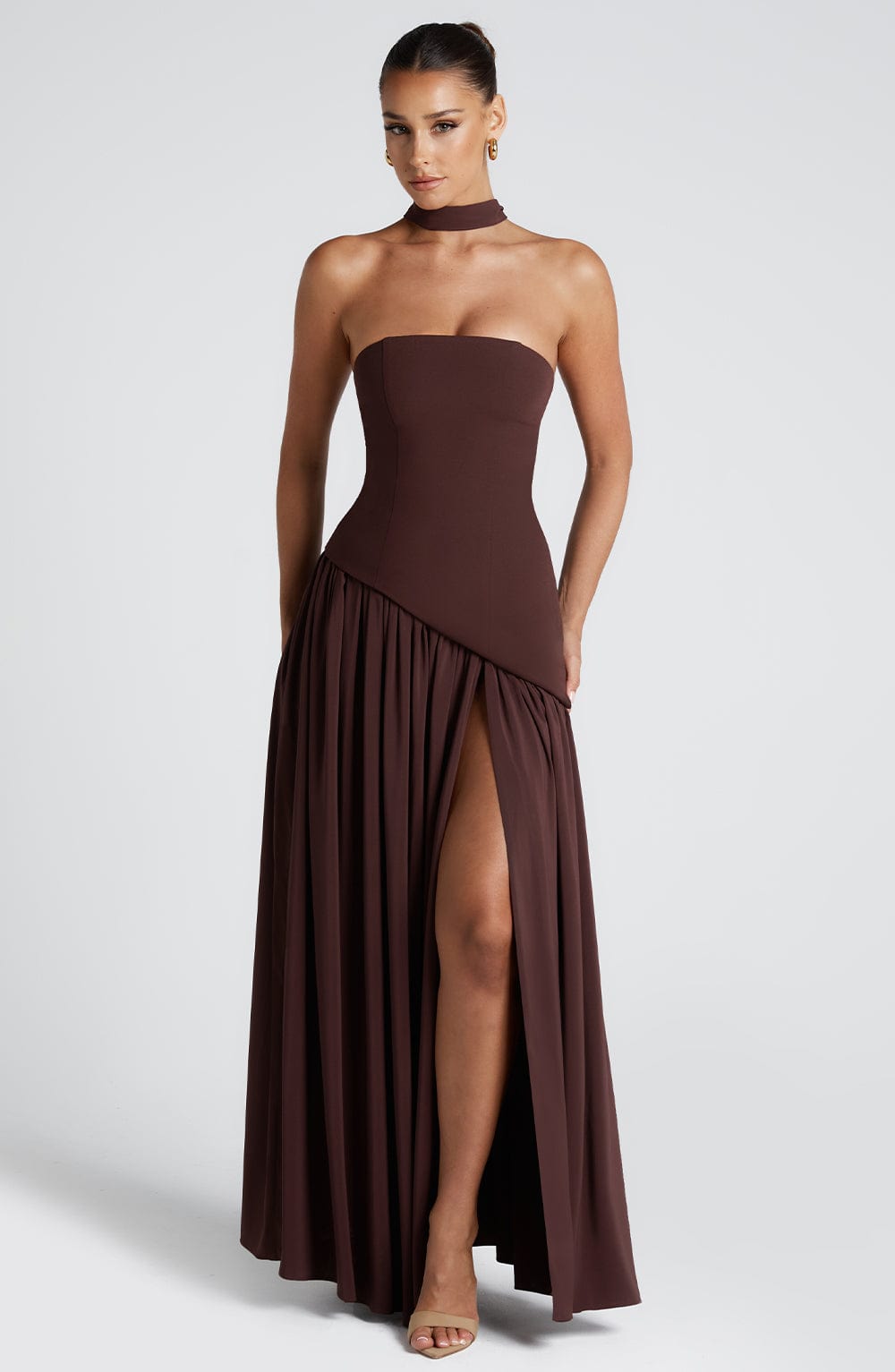 Maliyah Plum Brown Maxi Dress