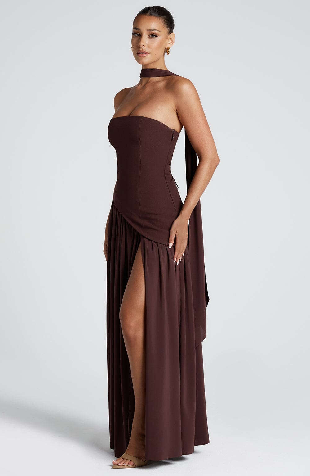 Maliyah Plum Brown Maxi Dress