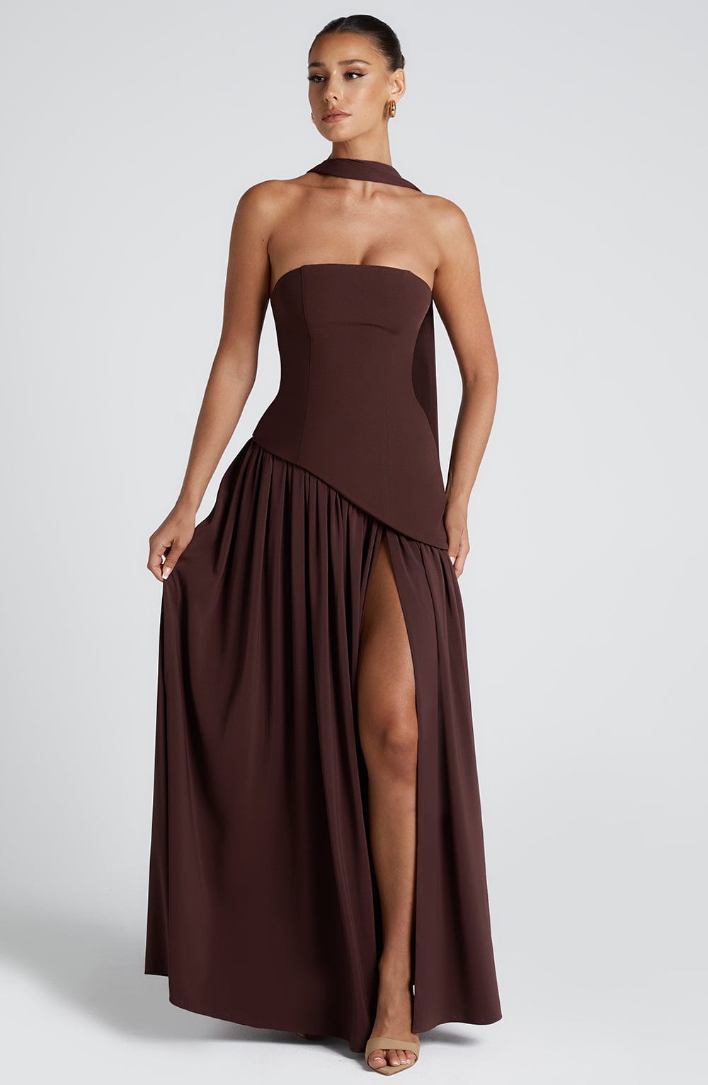 Maliyah Plum Brown Maxi Dress