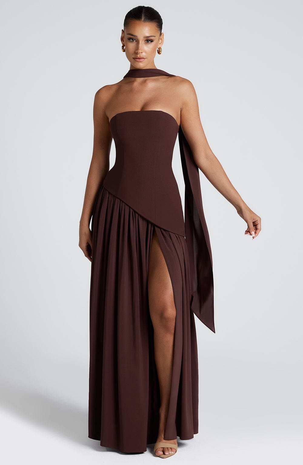 Maliyah Plum Brown Maxi Dress