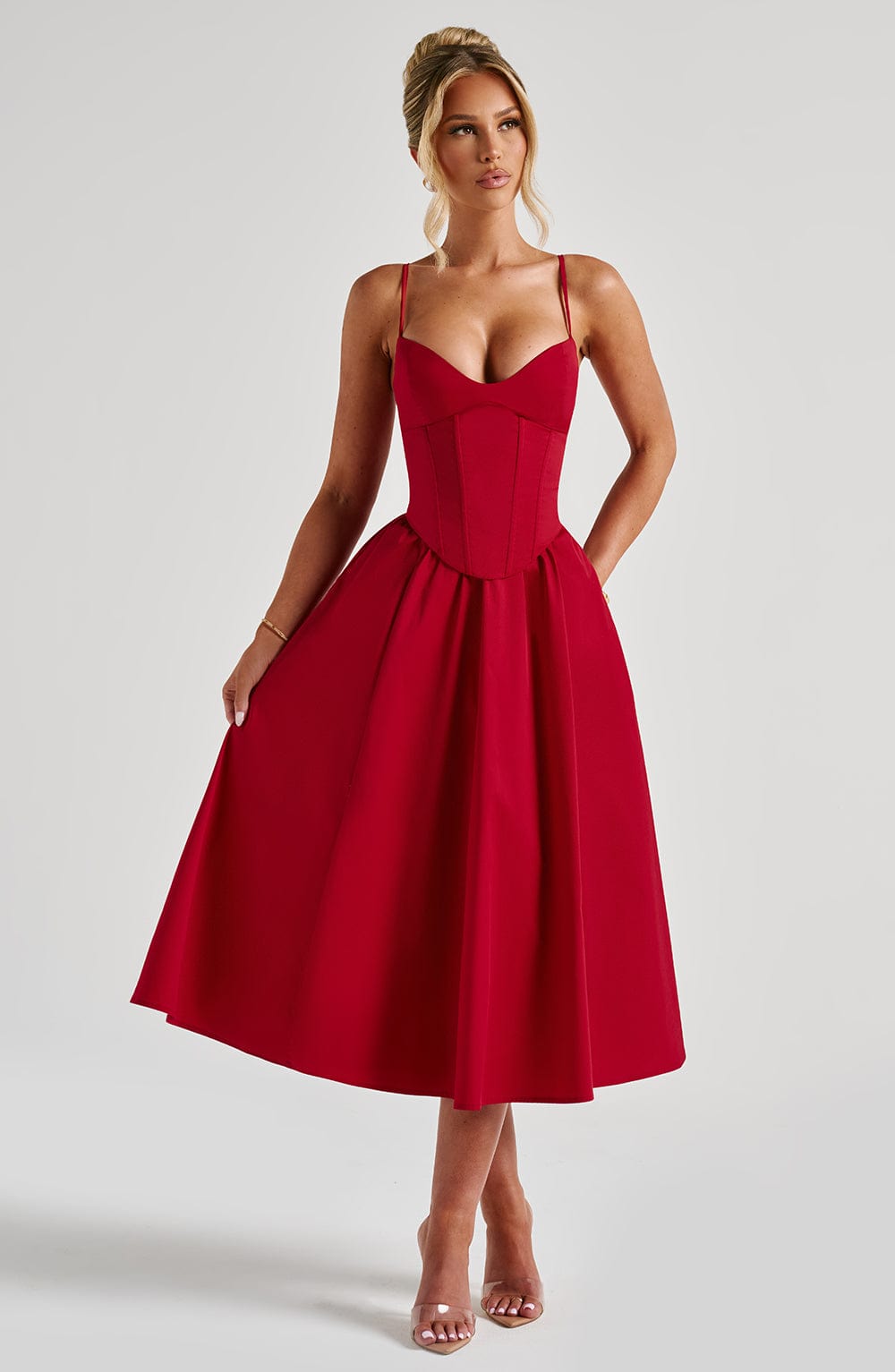 Mariella Red Midi Dress
