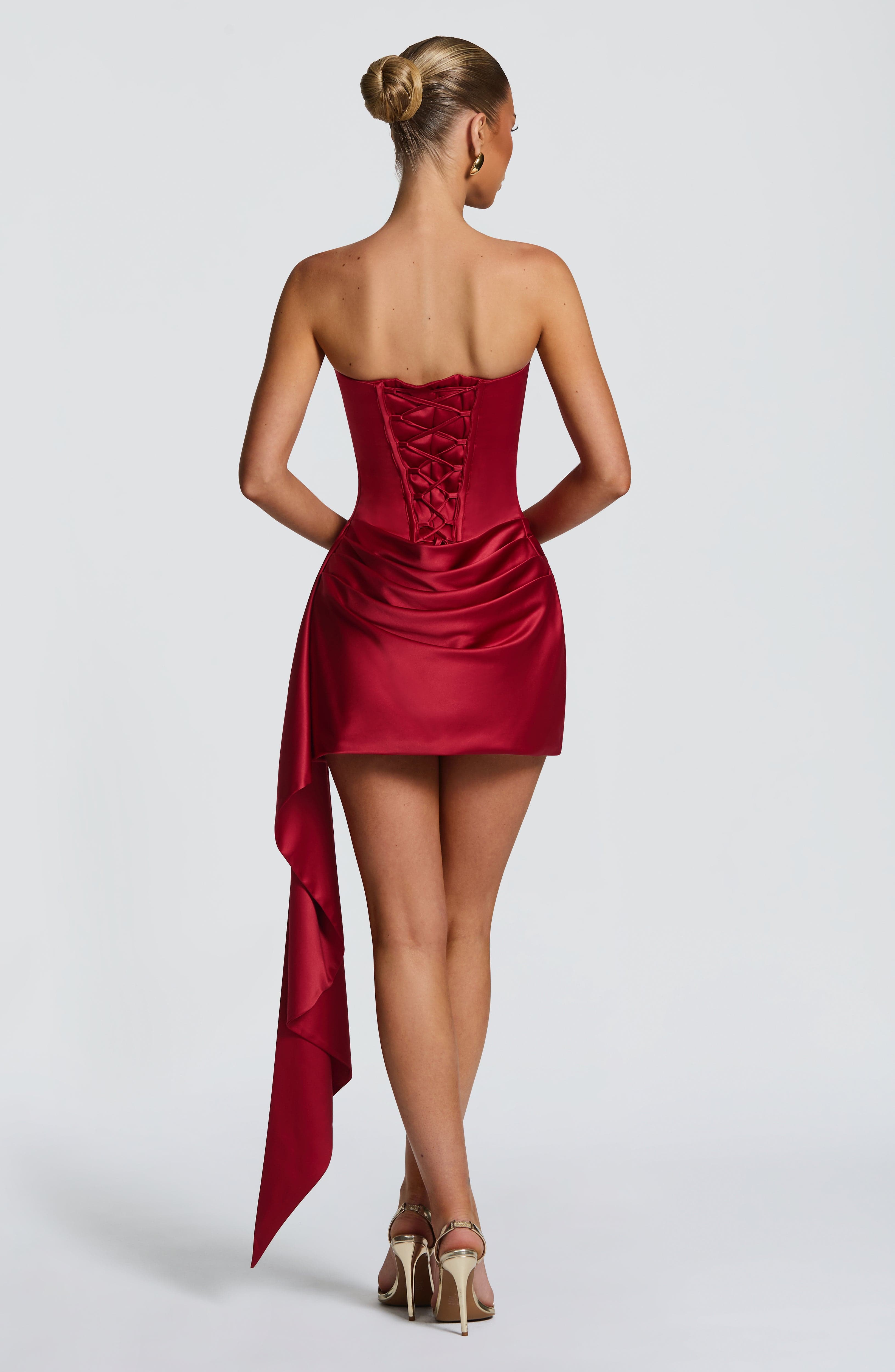 Mona Mini Dress - Deep Red ICYBOO